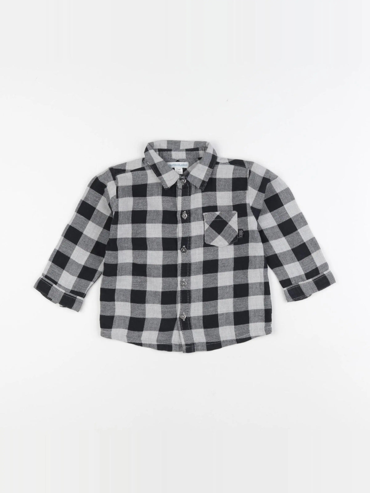 Vertbaudet - chemise gris - 12 mois