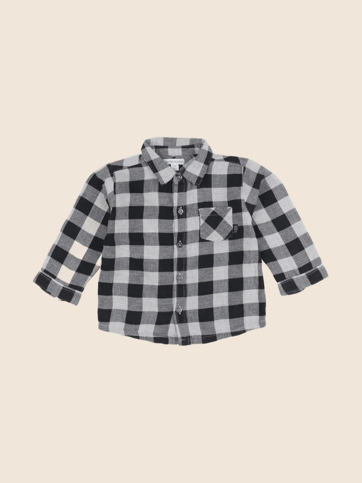 Vertbaudet - chemise gris - 12 mois