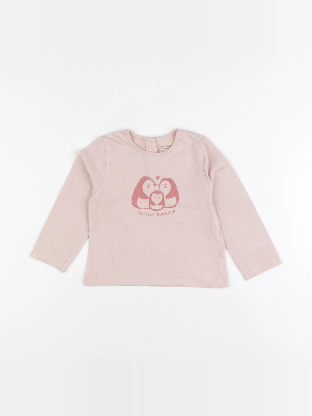 Vertbaudet - tee-shirt rose - 12 mois
