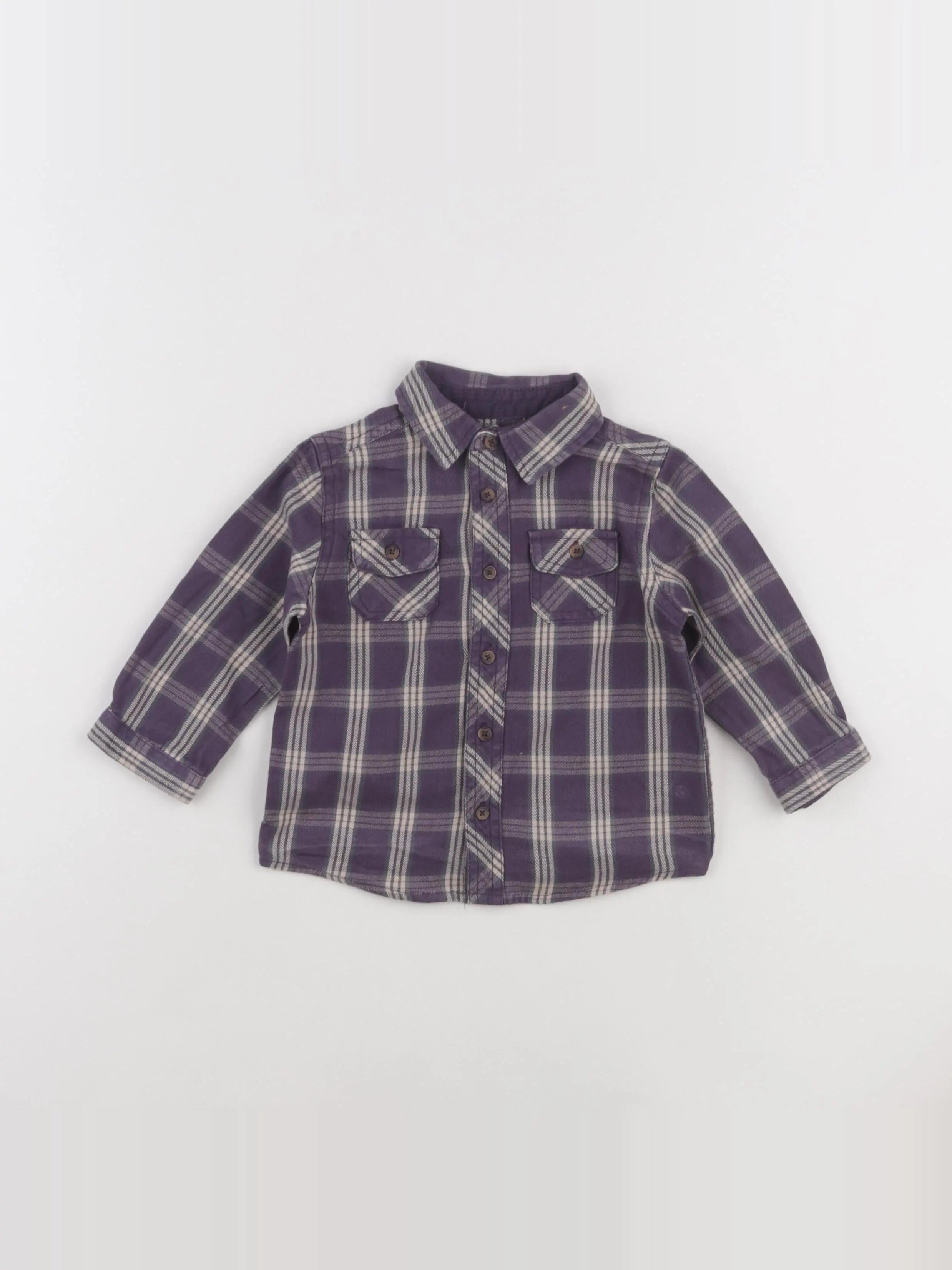 Boutchou - chemise violet - 12 mois