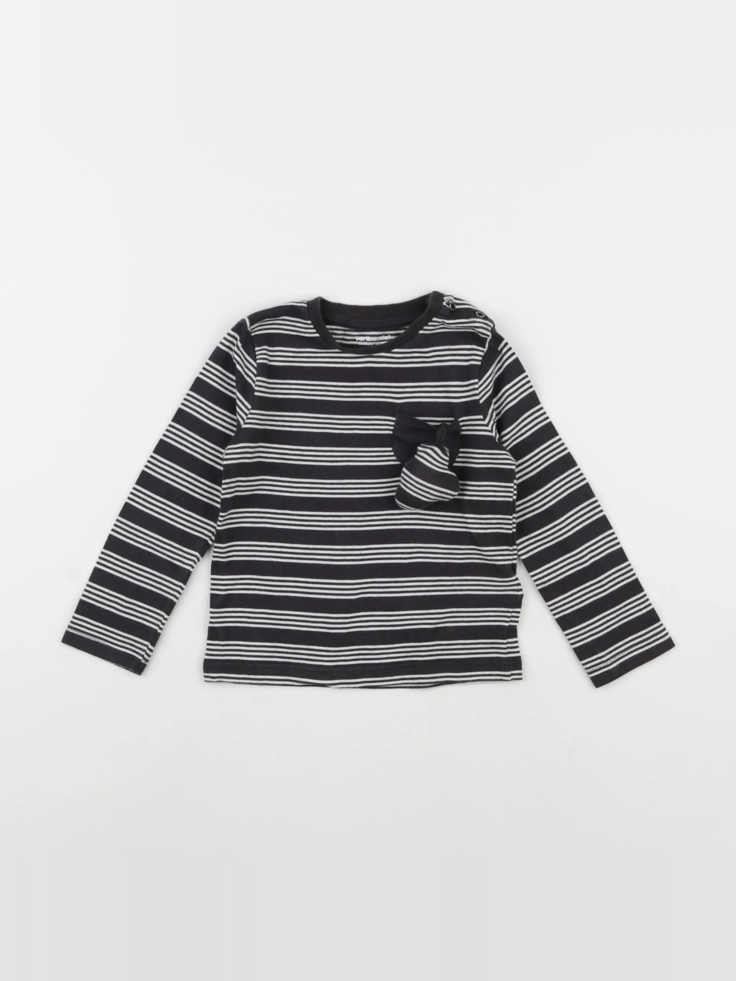 Vertbaudet - tee-shirt noir - 18 mois