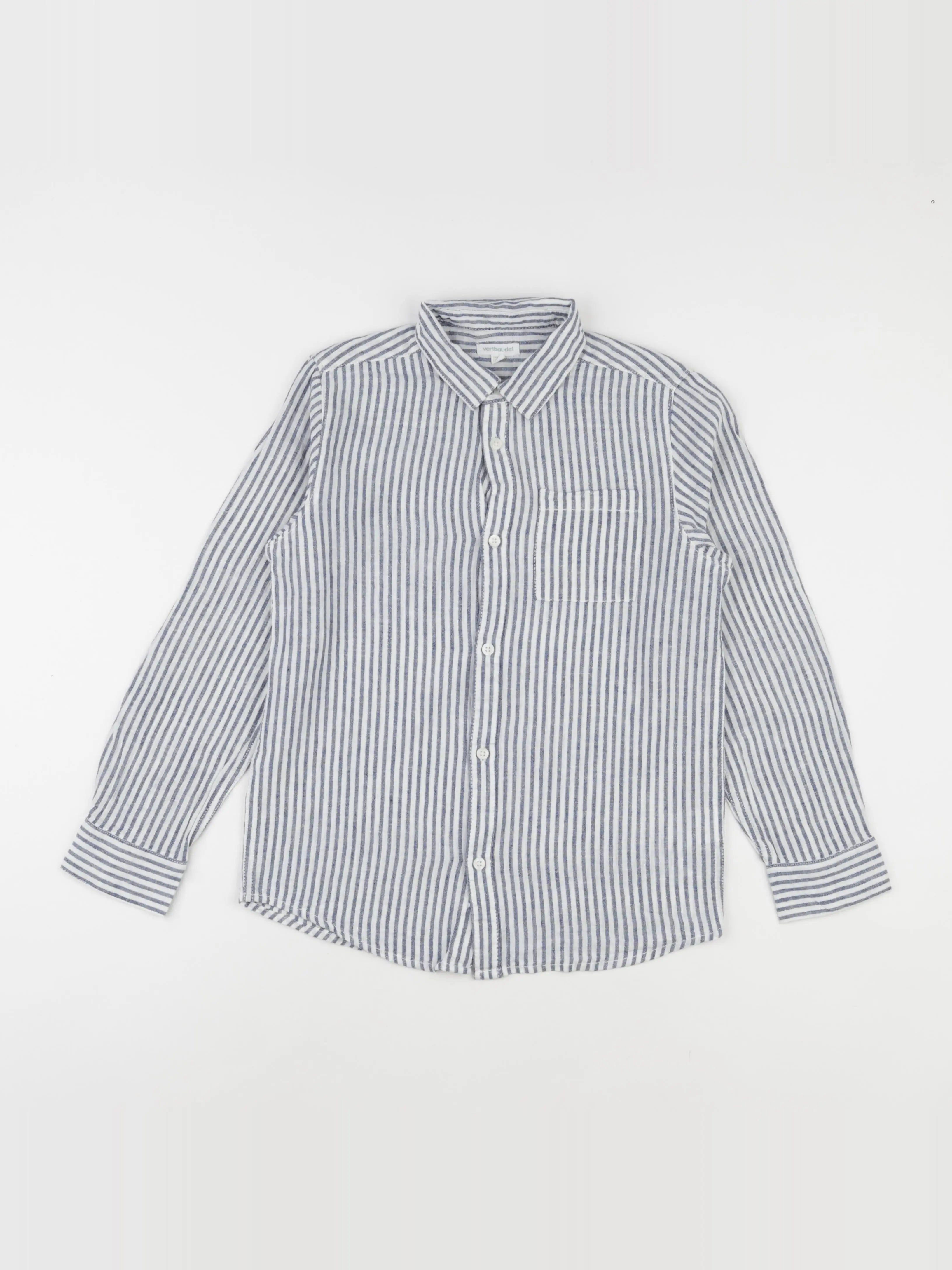 Vertbaudet - chemise blanc, bleu - 10 ans