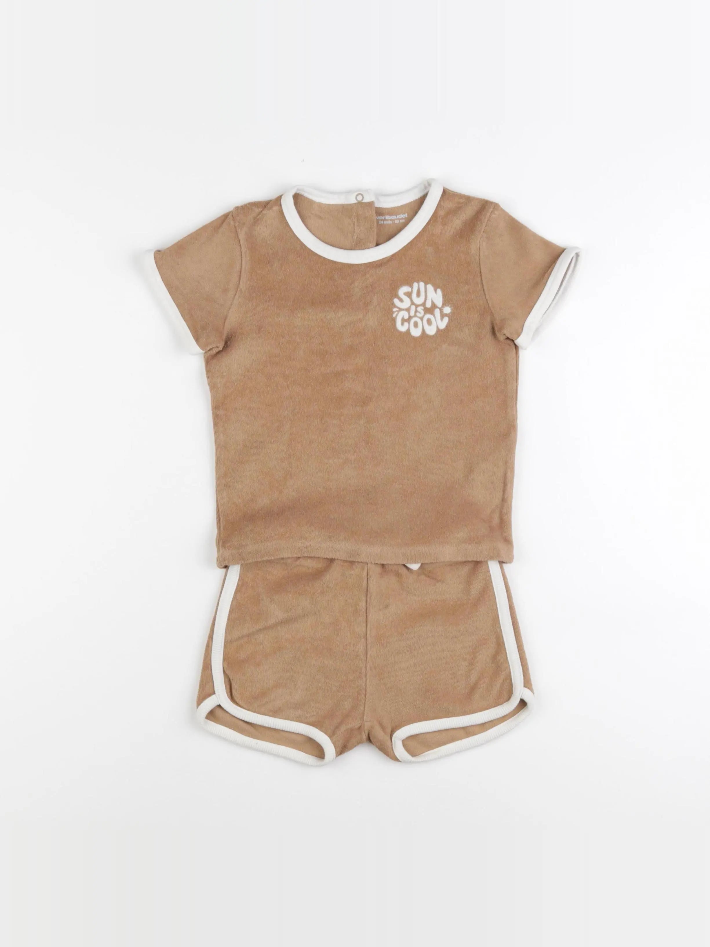 Vertbaudet - ensemble beige - 24 mois