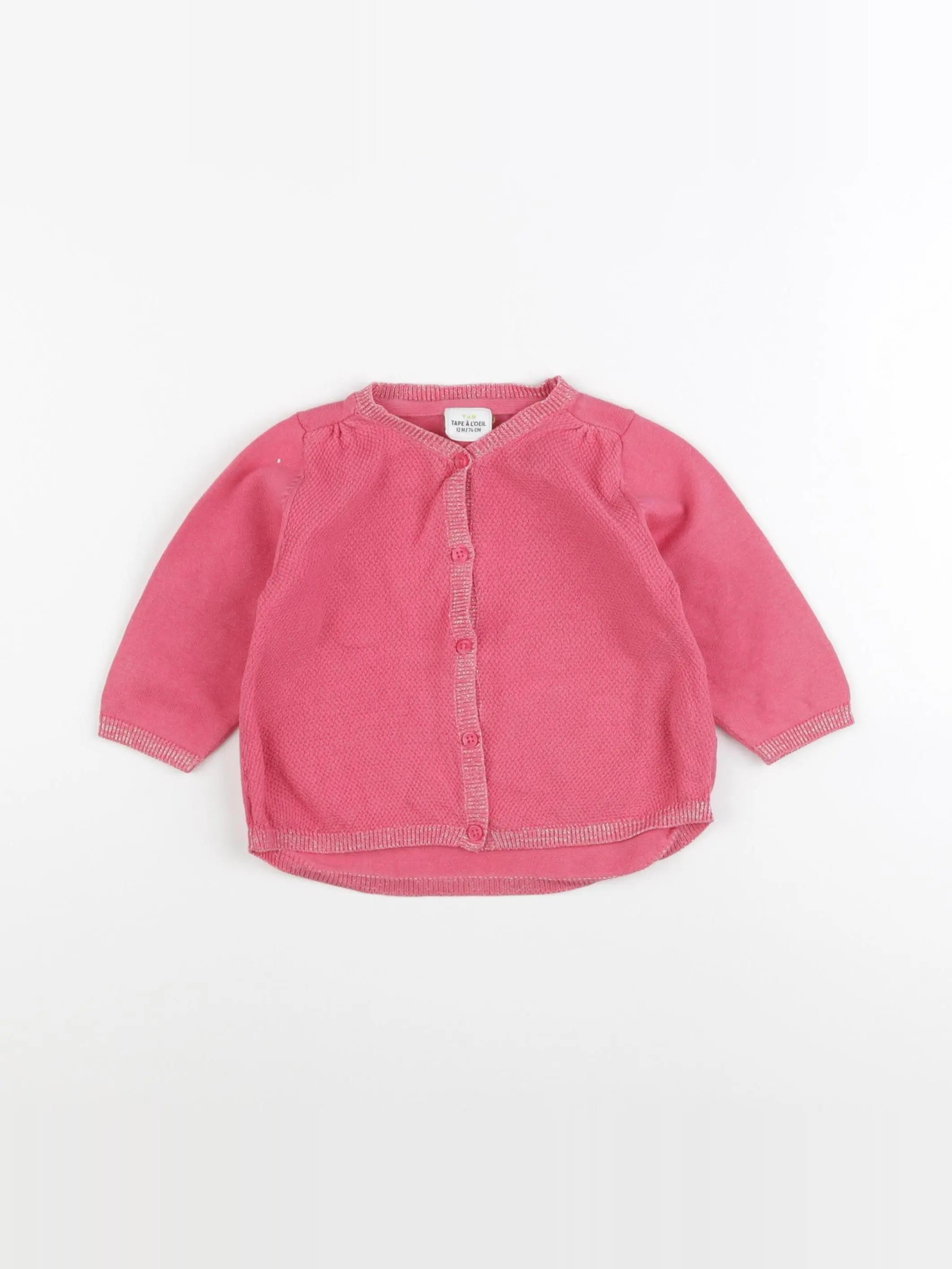 Tape à l'oeil - gilet rose - 12 mois
