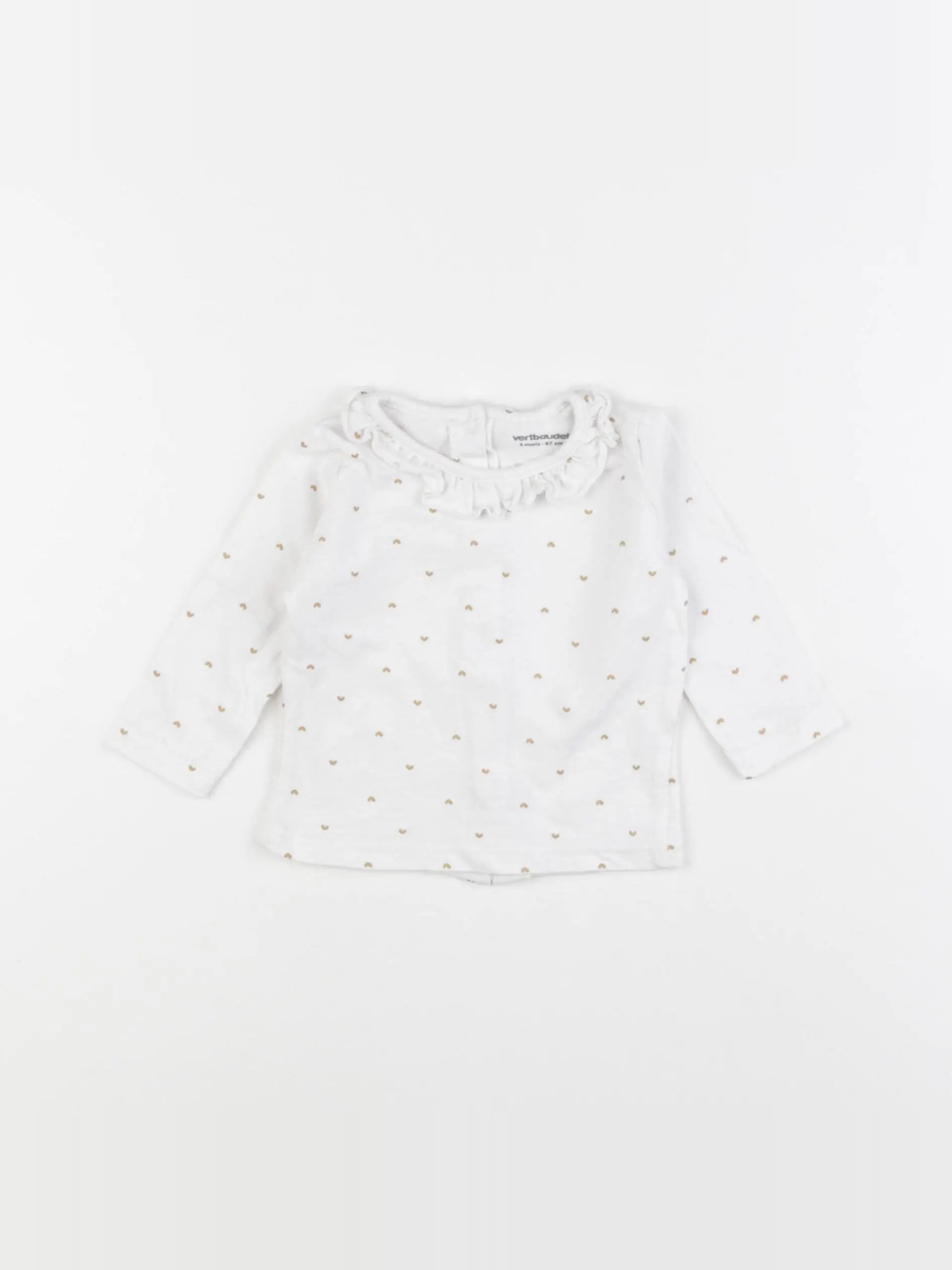 Vertbaudet - tee-shirt blanc - 6 mois