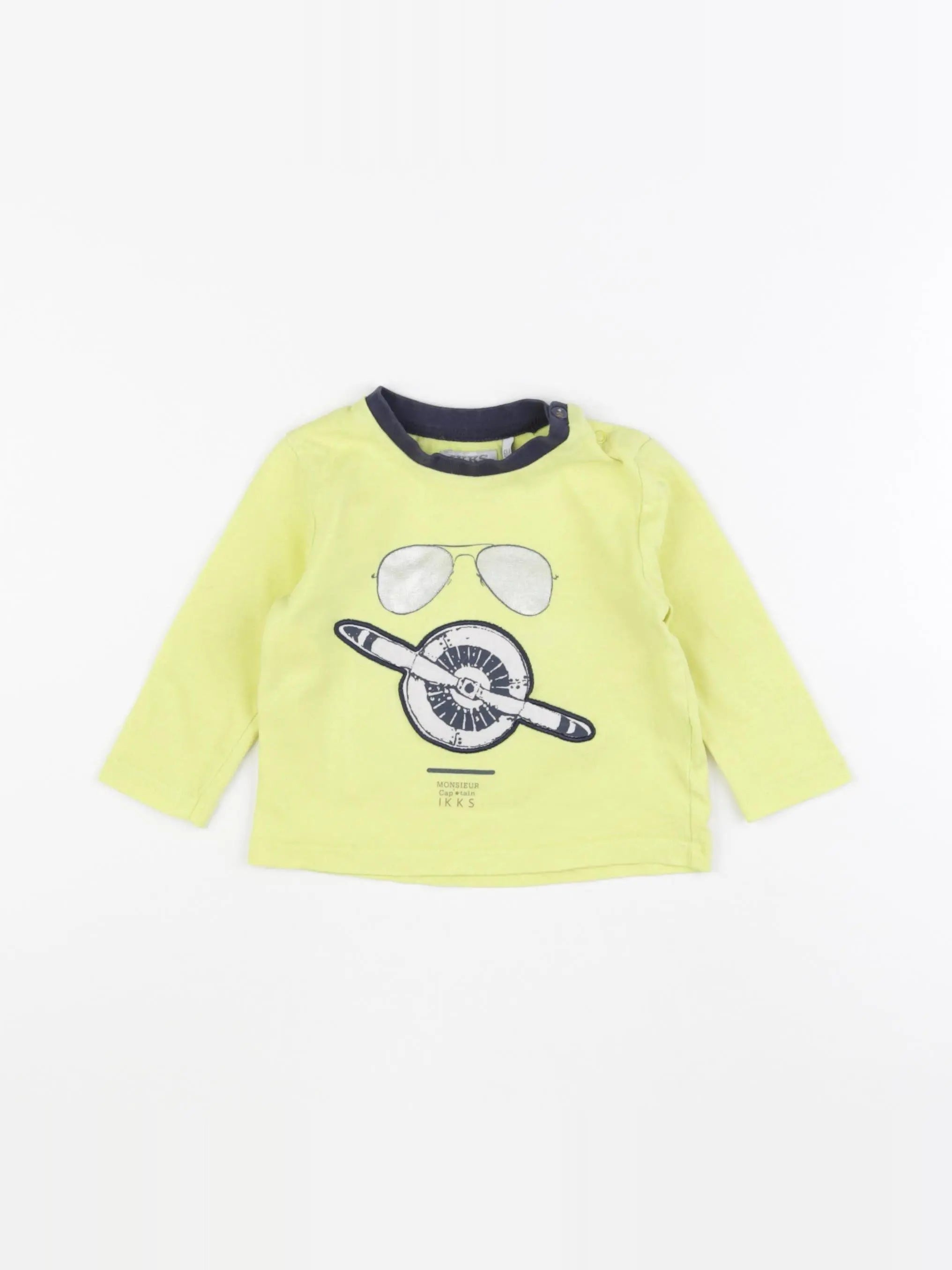 IKKS - tee-shirt jaune, argent - 6 mois
