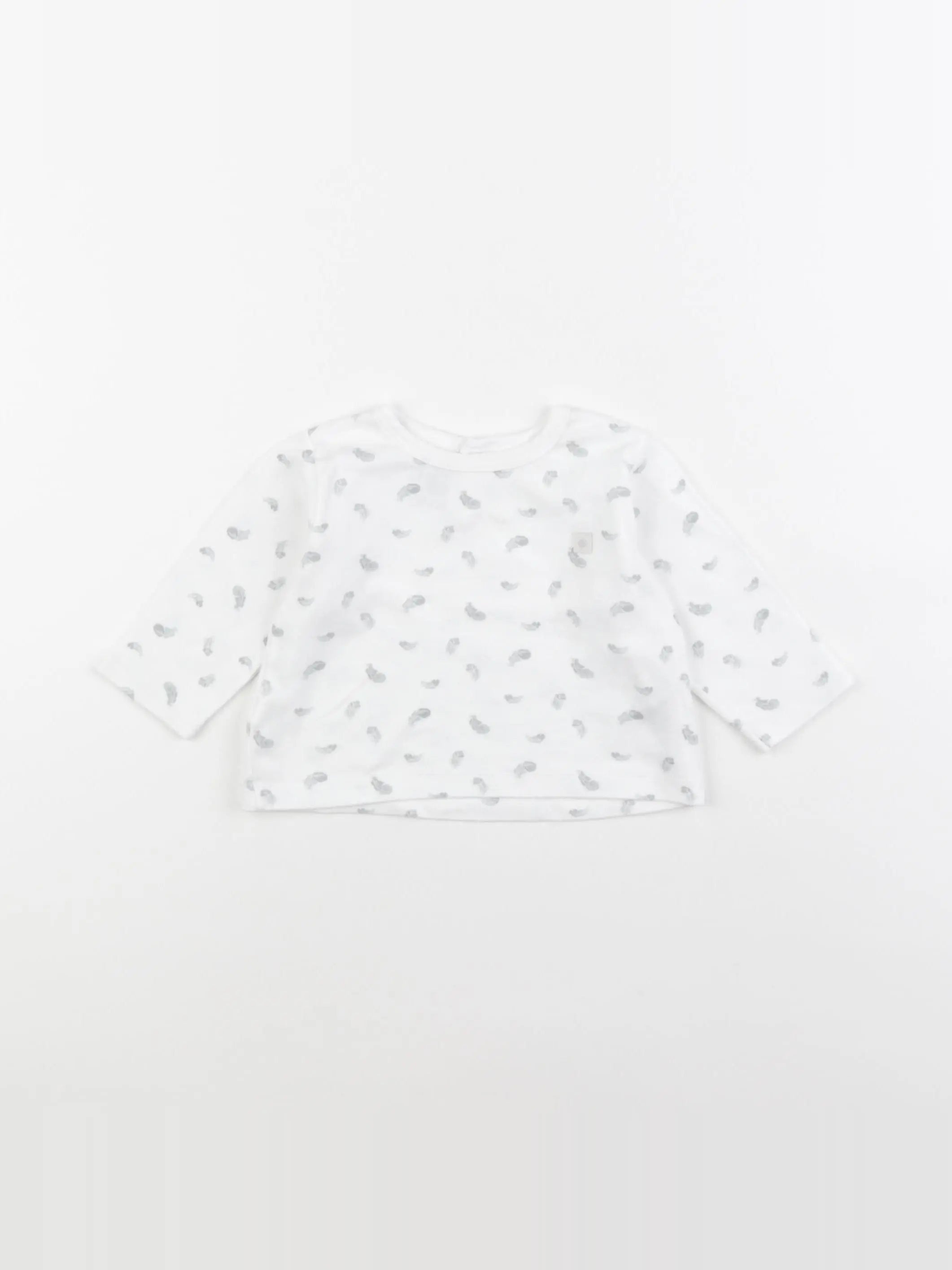 Petit Bateau - maillot de corps blanc, vert - 6 mois