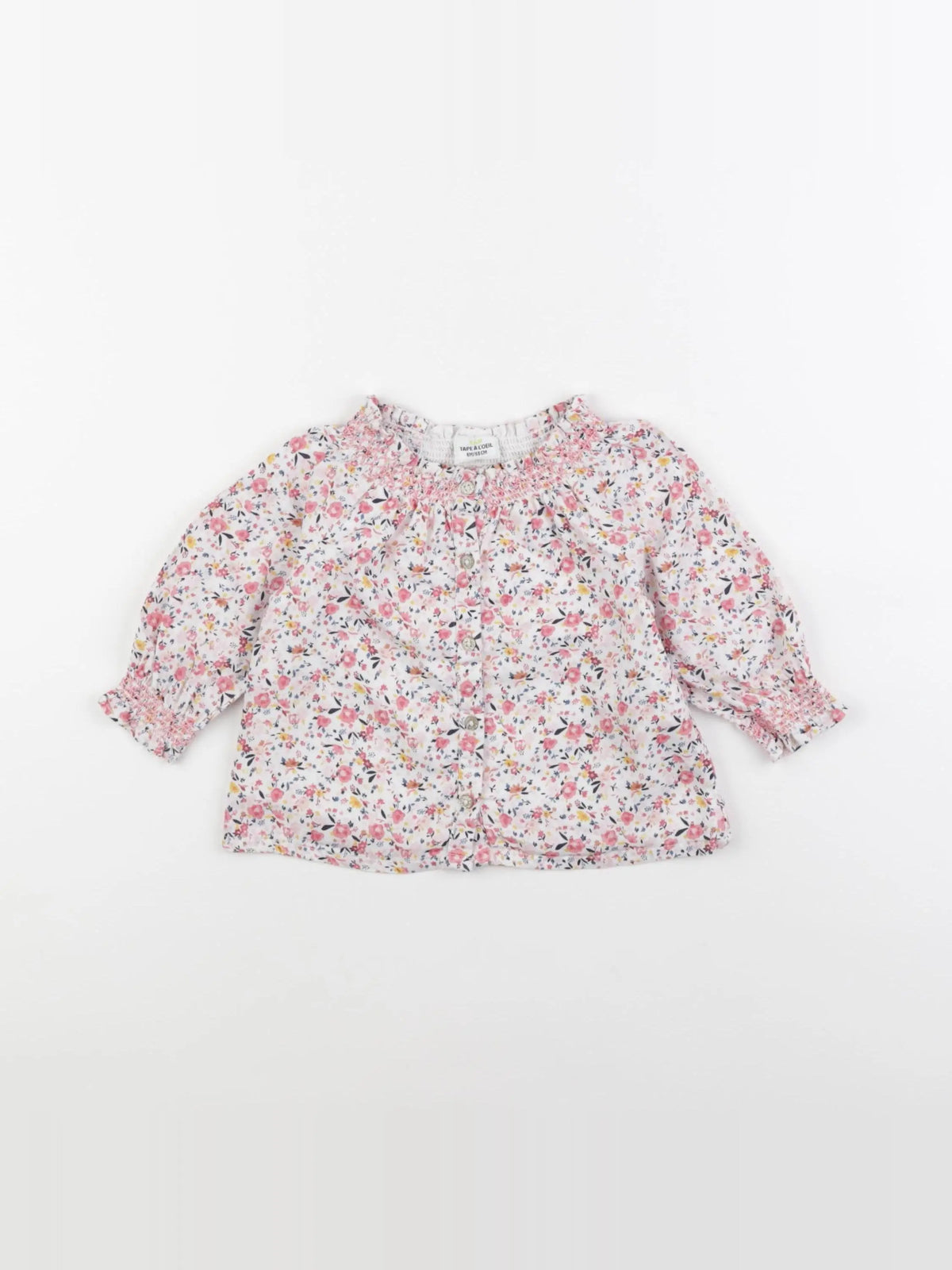 Tape à l'oeil - blouse blanc, rose - 6 mois