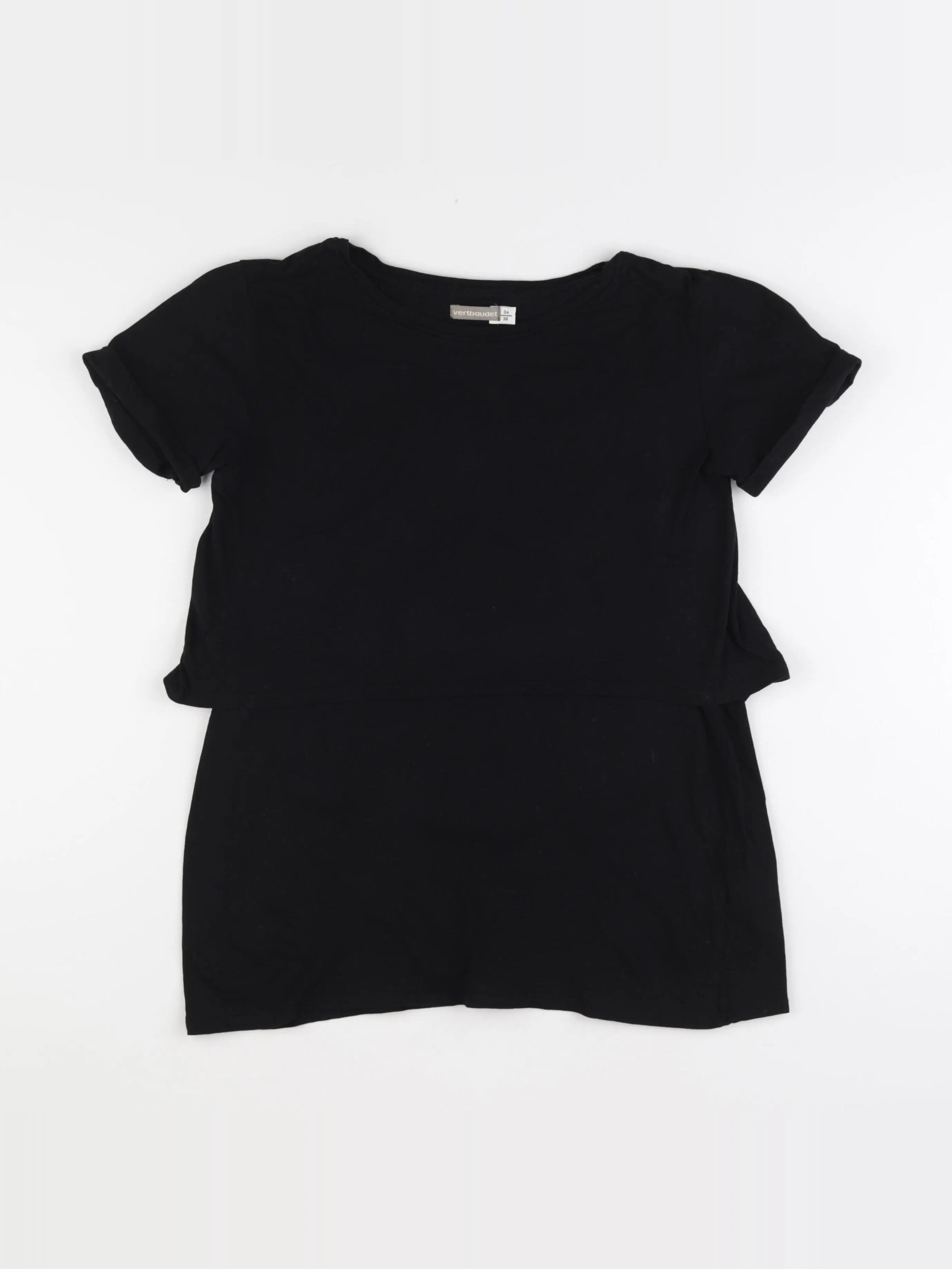 Vertbaudet - tee-shirt grossesse, allaitement noir - 34 à 36