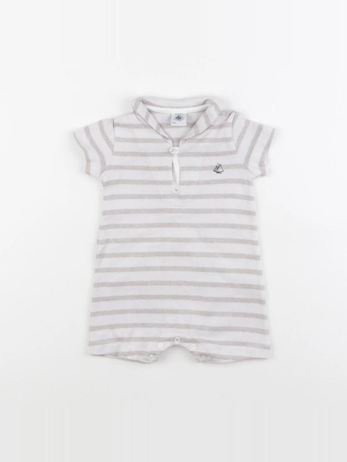 Petit Bateau - combinaison blanc, beige - 3 mois