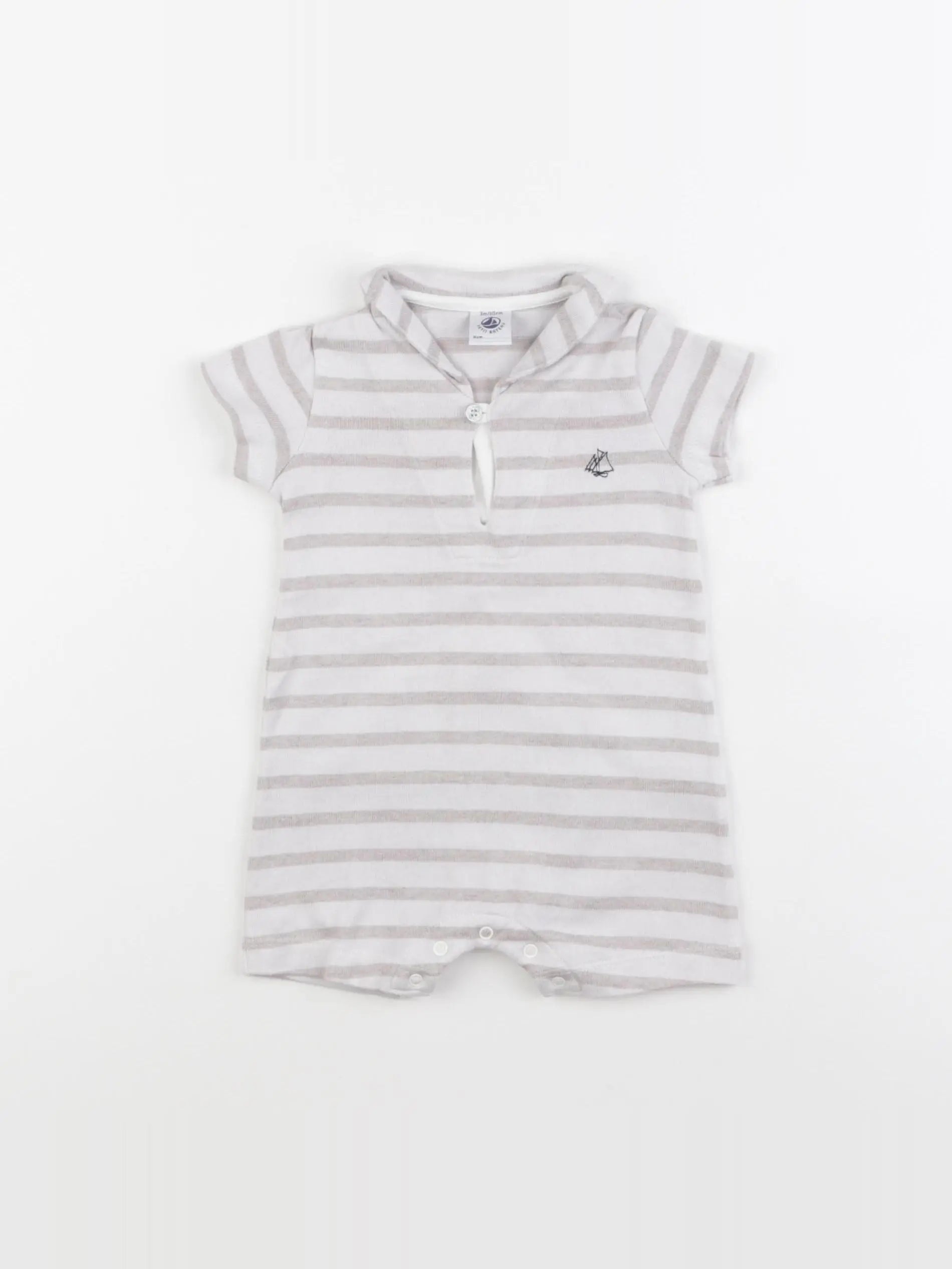 Petit Bateau - combinaison blanc, beige - 3 mois
