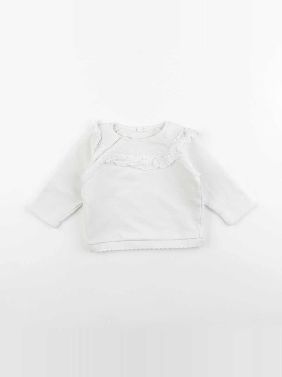 Vertbaudet - sweat blanc - 12 mois