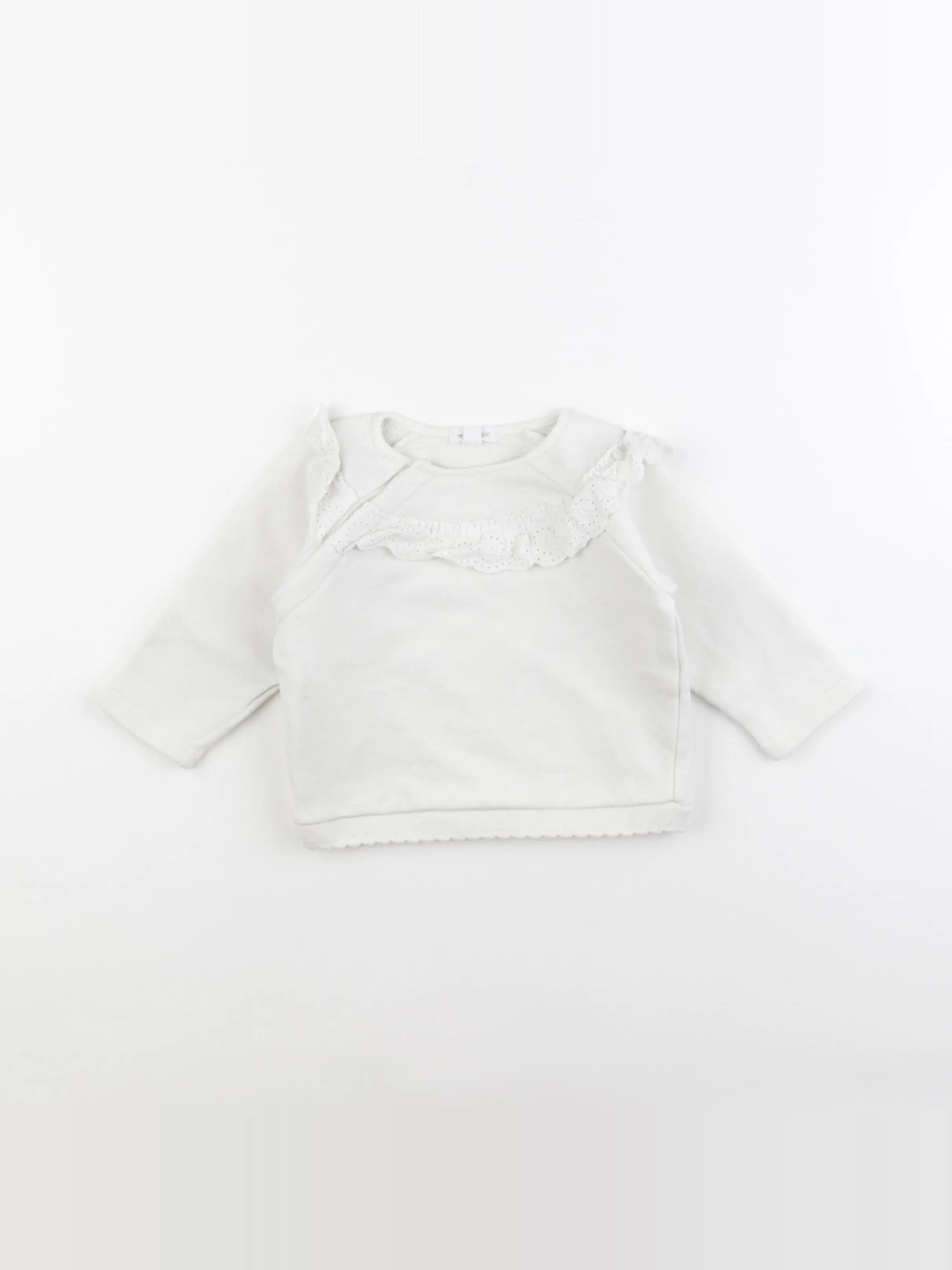 Vertbaudet - sweat blanc - 12 mois