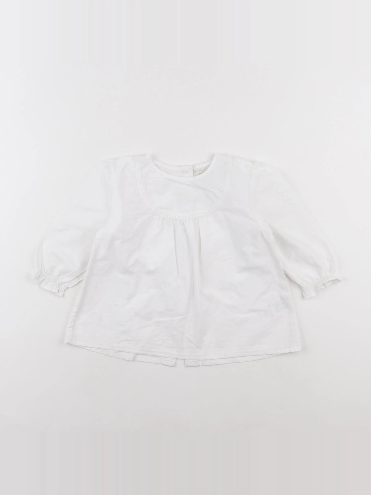 Bonnet à Pompon - blouse blanc - 3 ans
