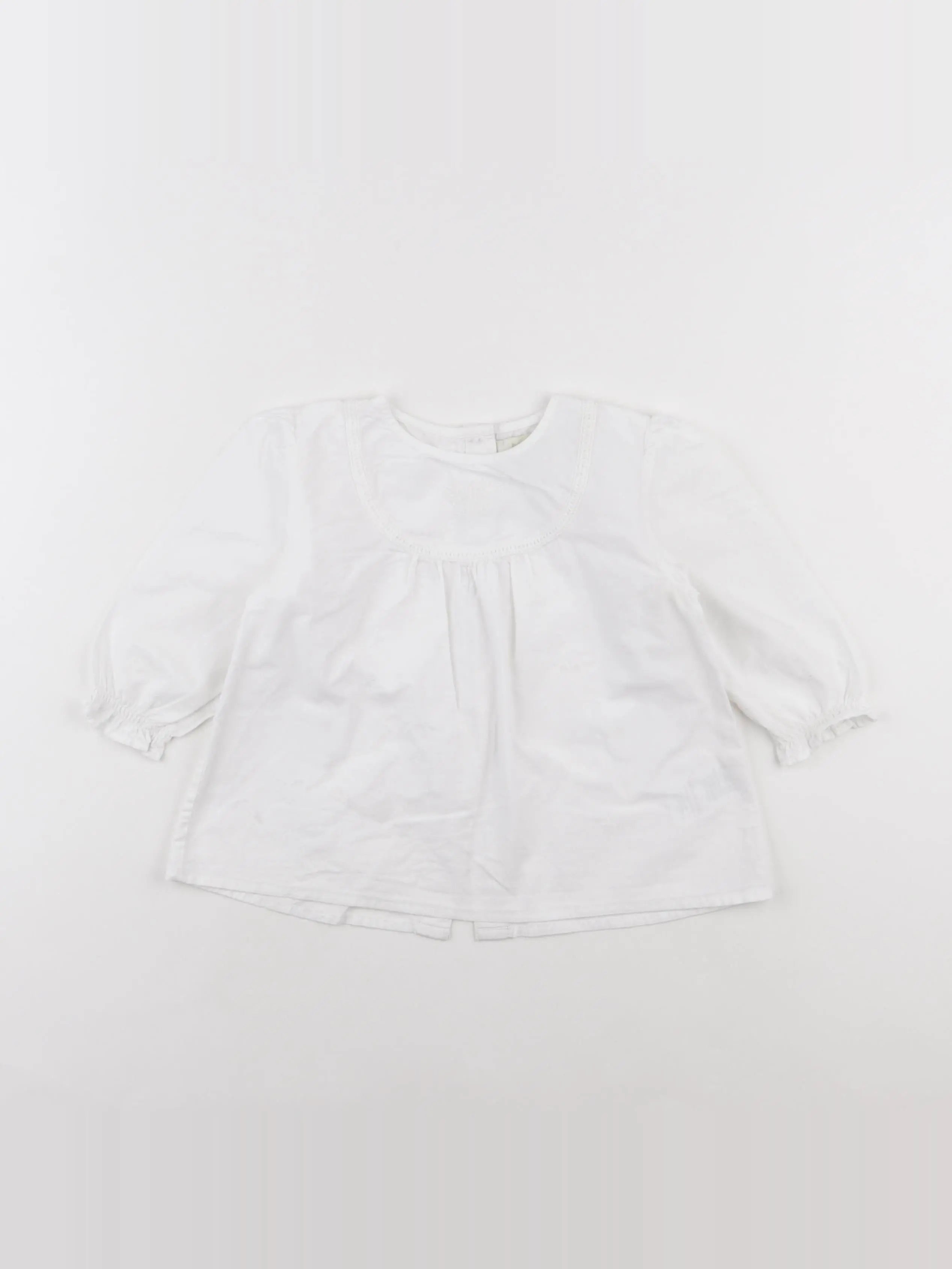 Bonnet à Pompon - blouse blanc - 3 ans