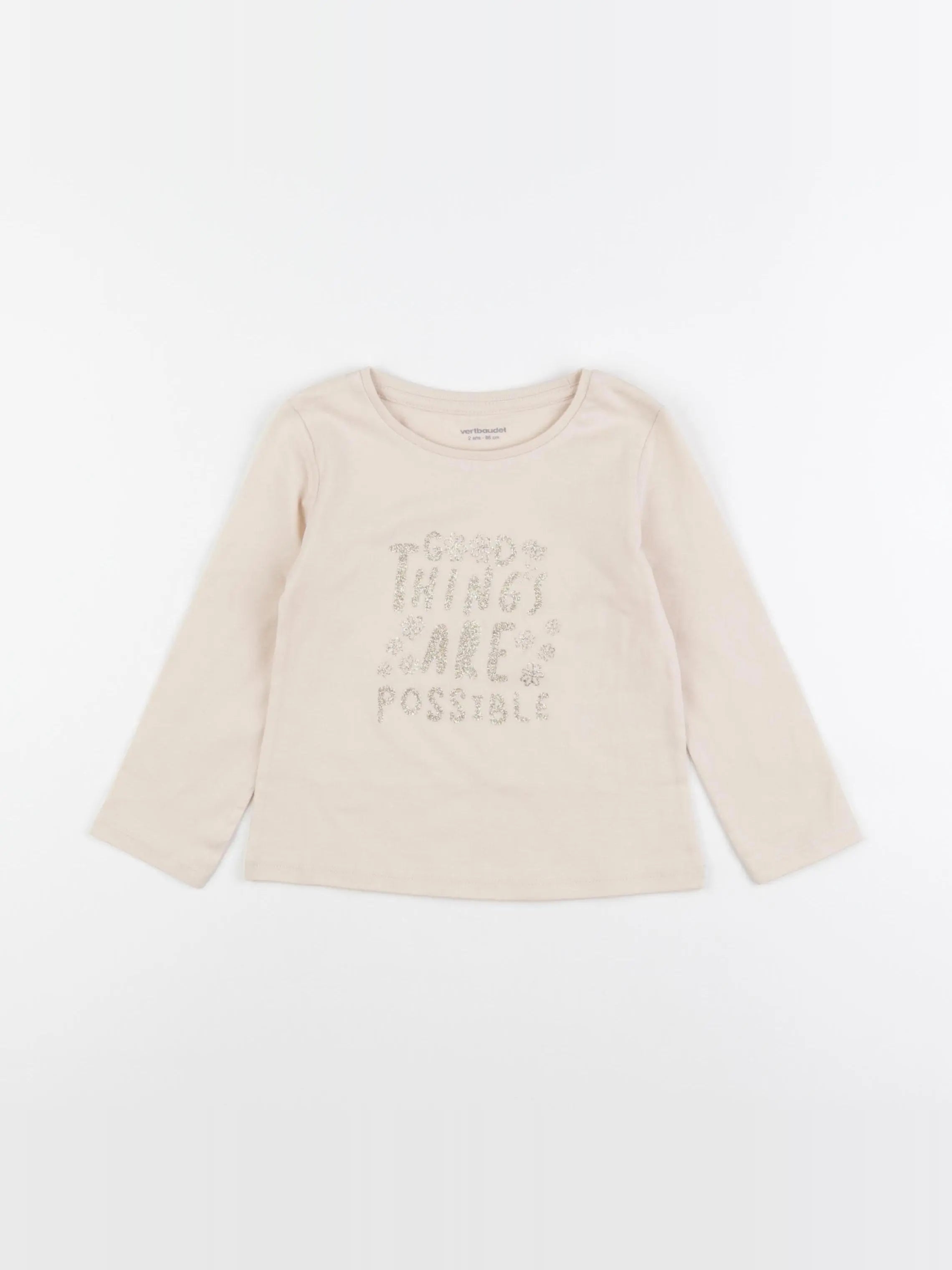 Vertbaudet - tee-shirt rose - 2 ans
