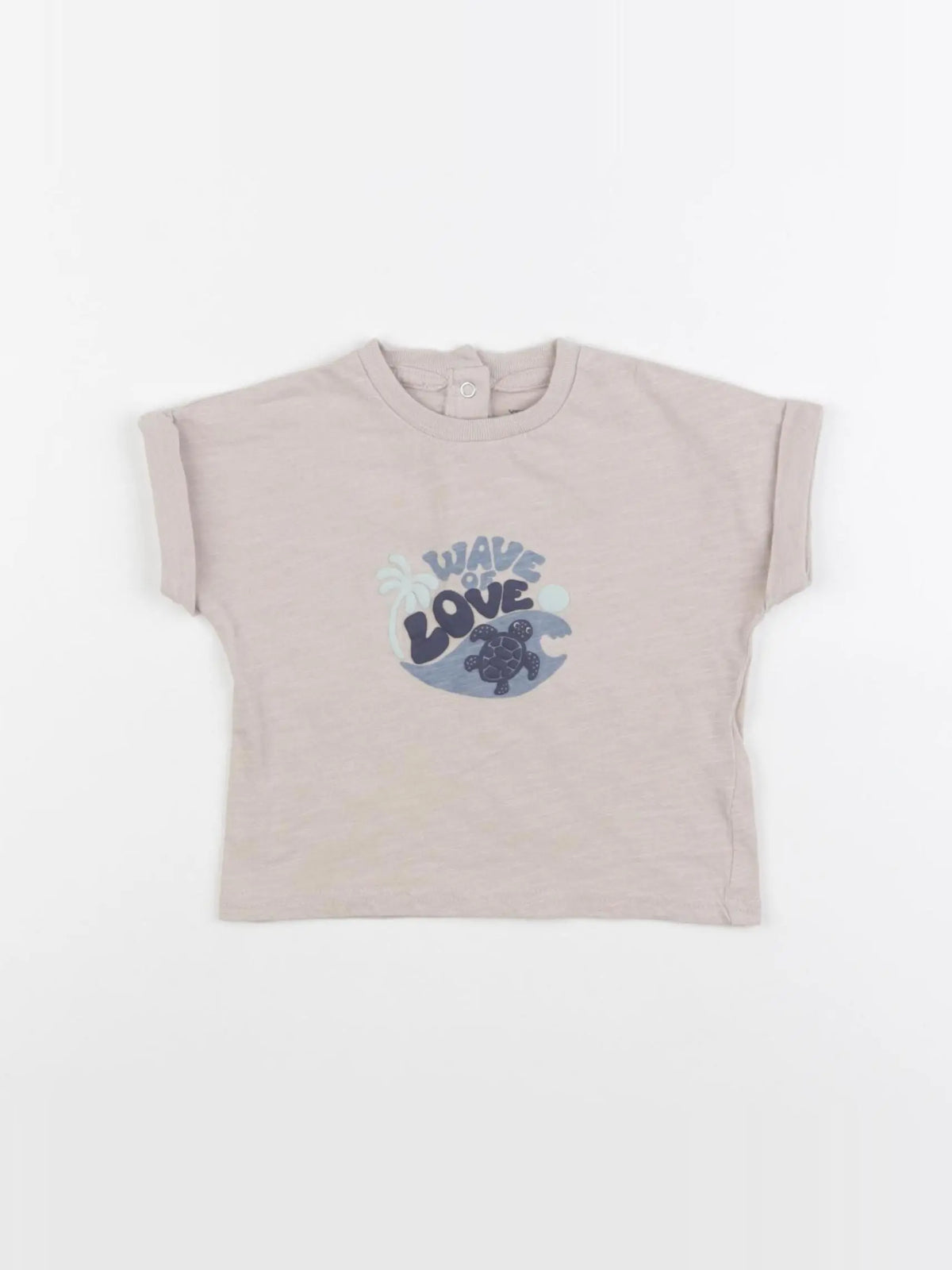 Vertbaudet - tee-shirt beige - 12 mois