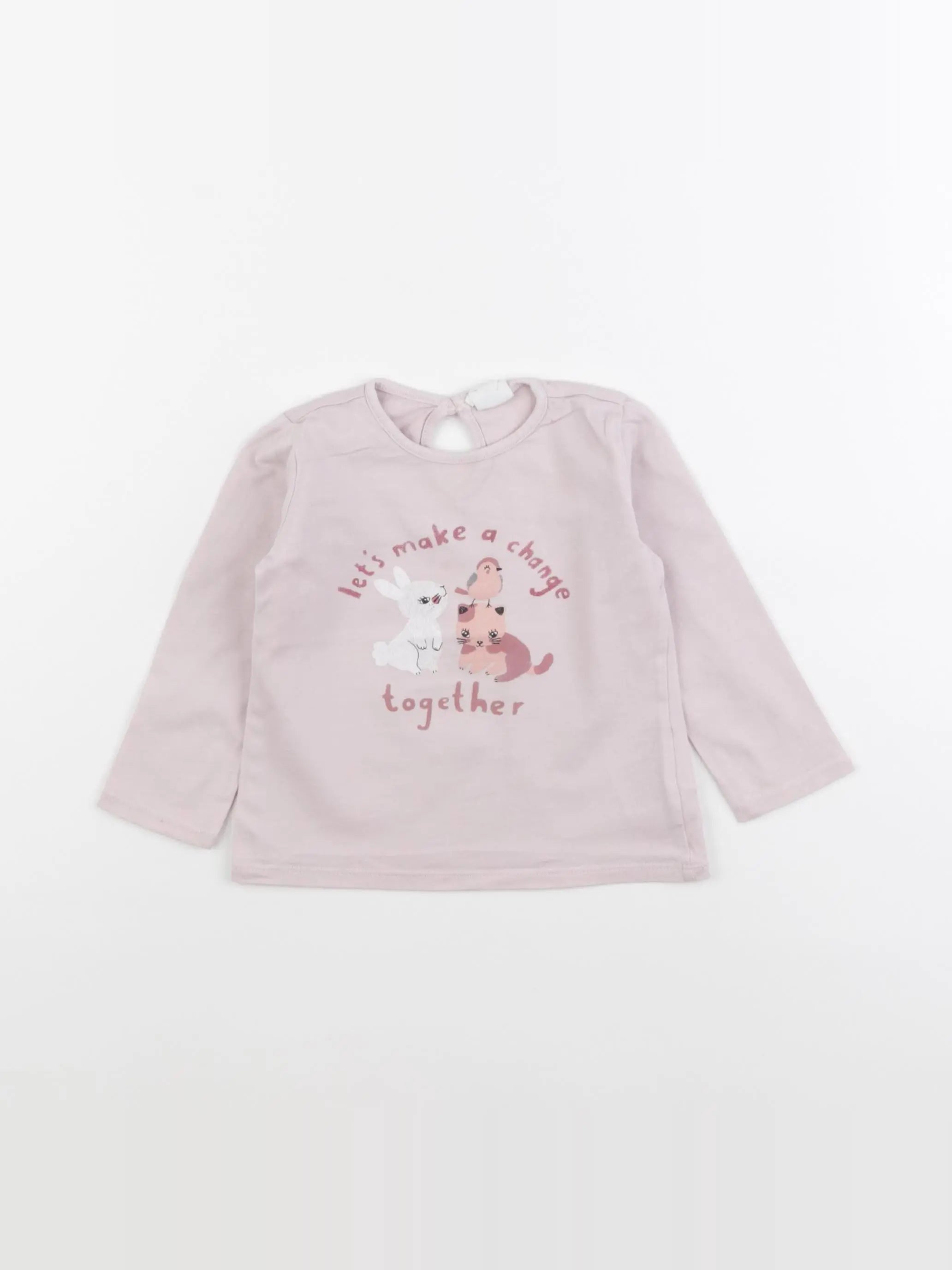 H&M - tee-shirt rose - 9/12 mois