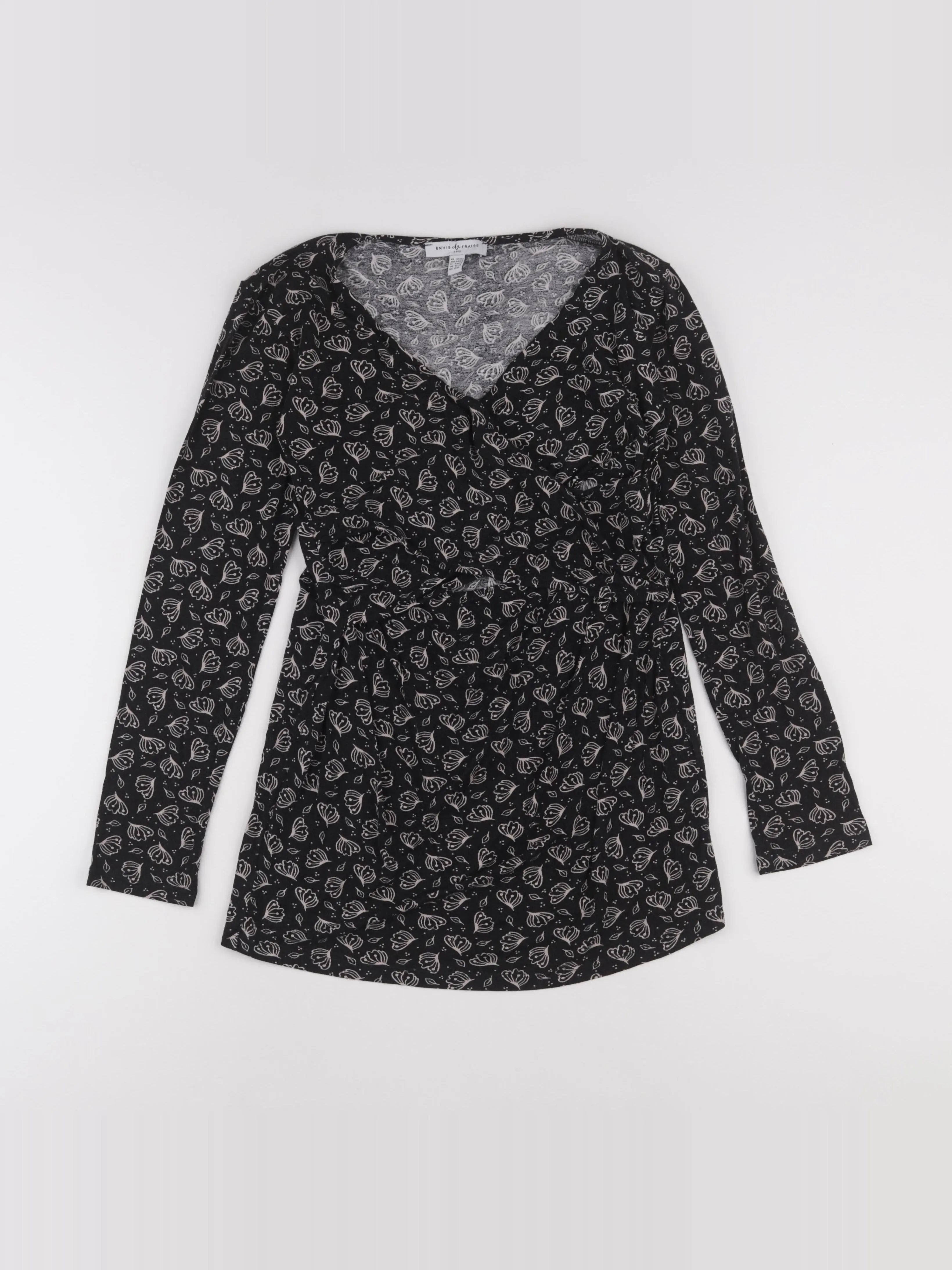 Envie de fraise - tee-shirt grossesse, allaitement noir - 40 à 42