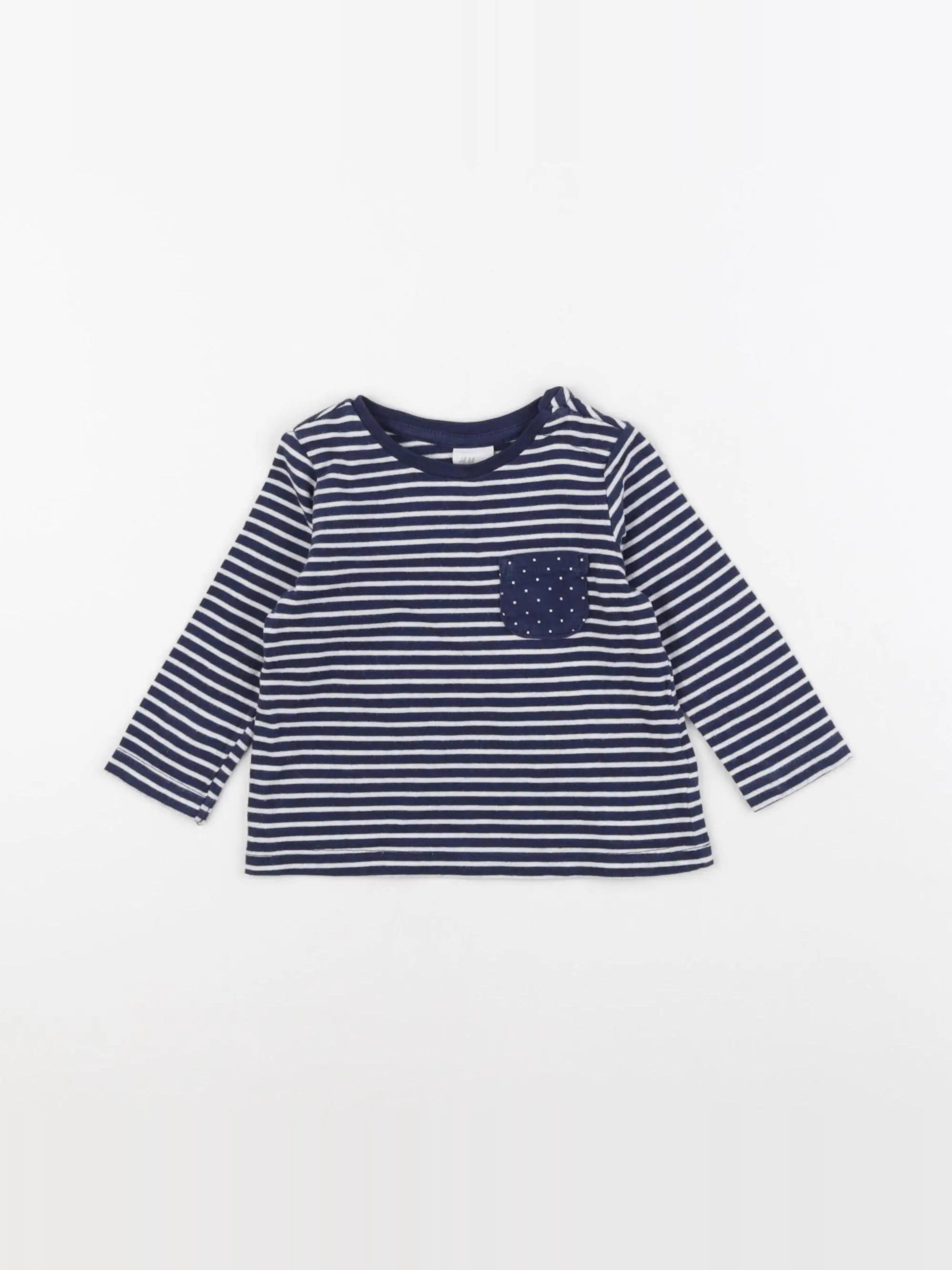 H&M - tee-shirt bleu - 3/6 mois