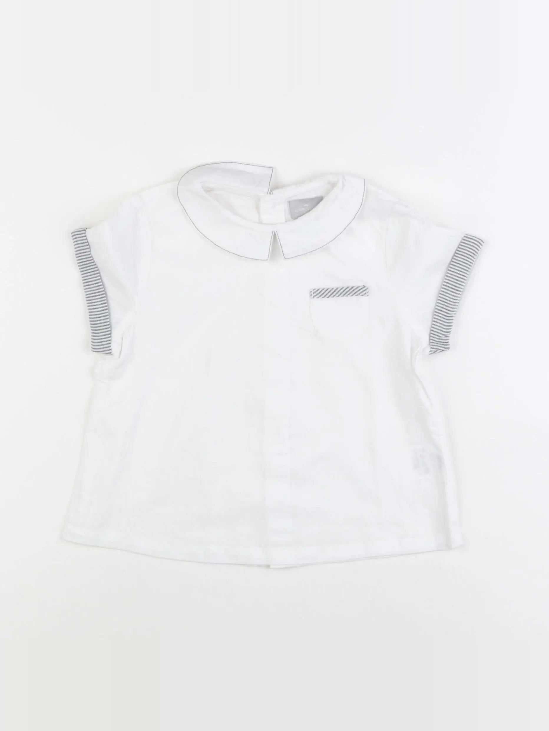 Cyrillus - blouse blanc, gris - 24 mois