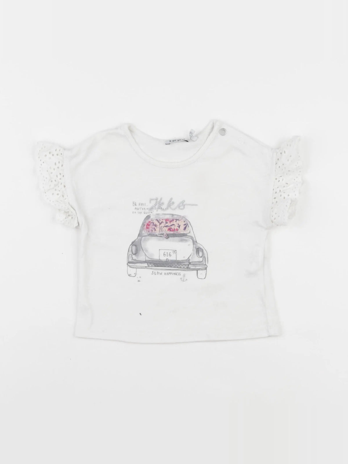 IKKS - tee-shirt argent, blanc - 12 mois