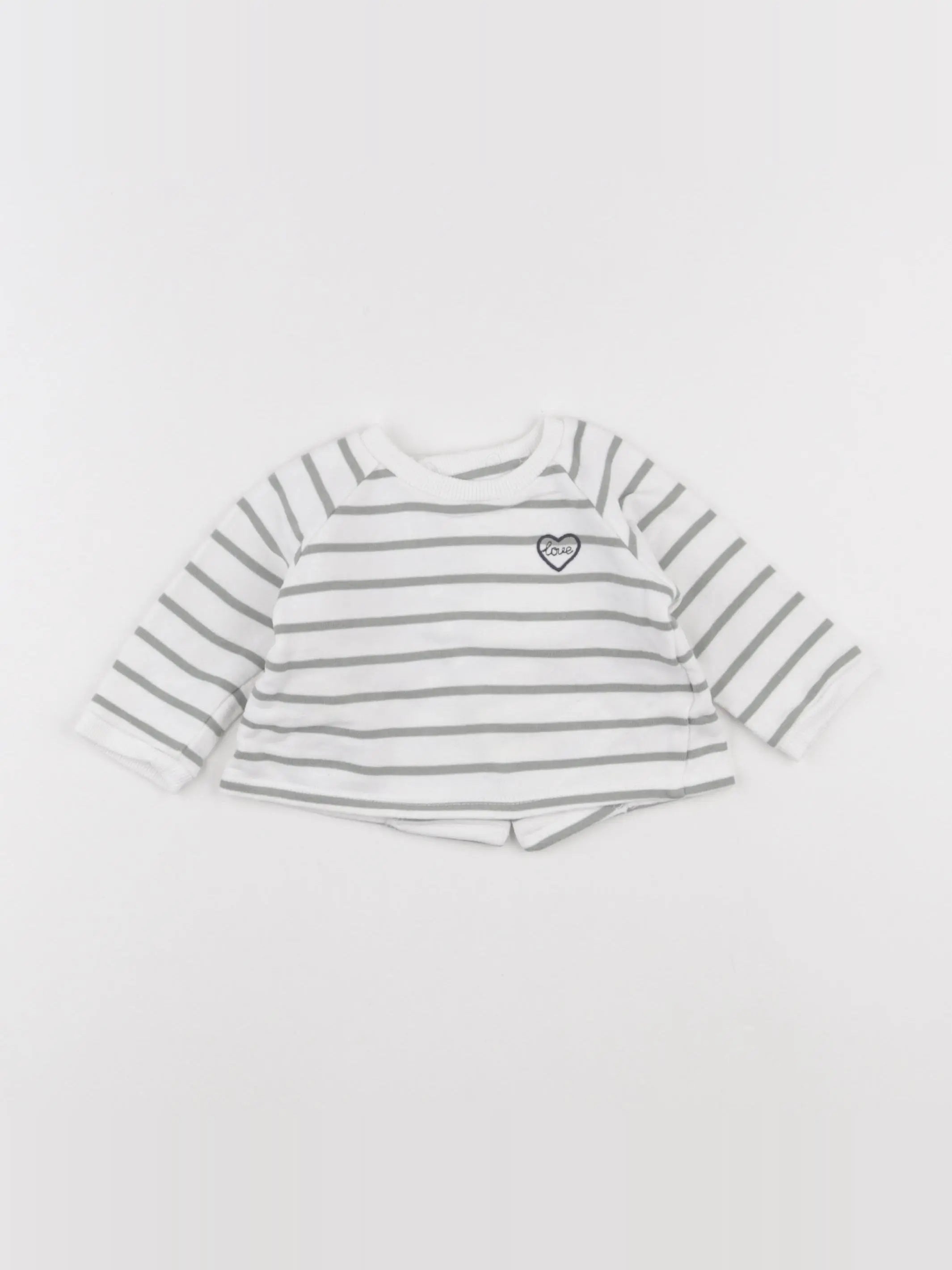 Boutchou - sweat blanc, vert - 3 mois