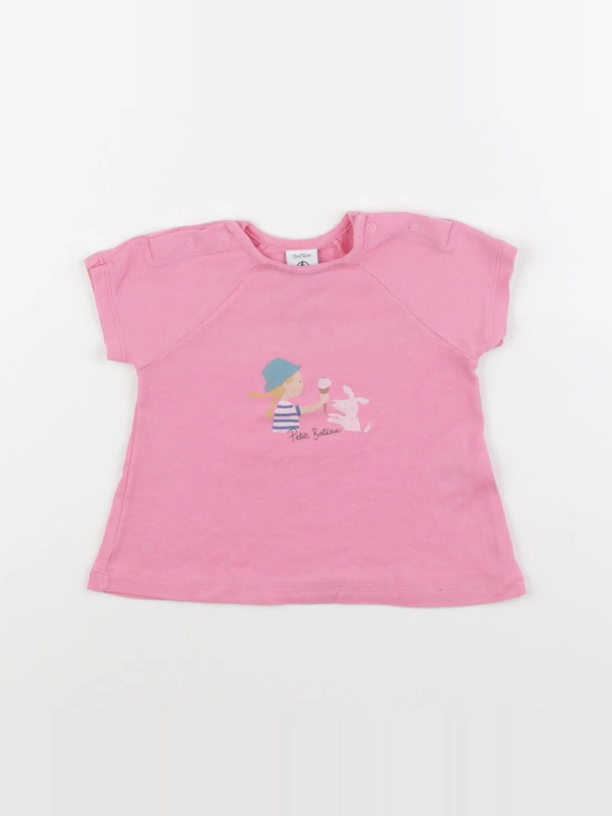 Petit Bateau - tee-shirt rose - 12 mois