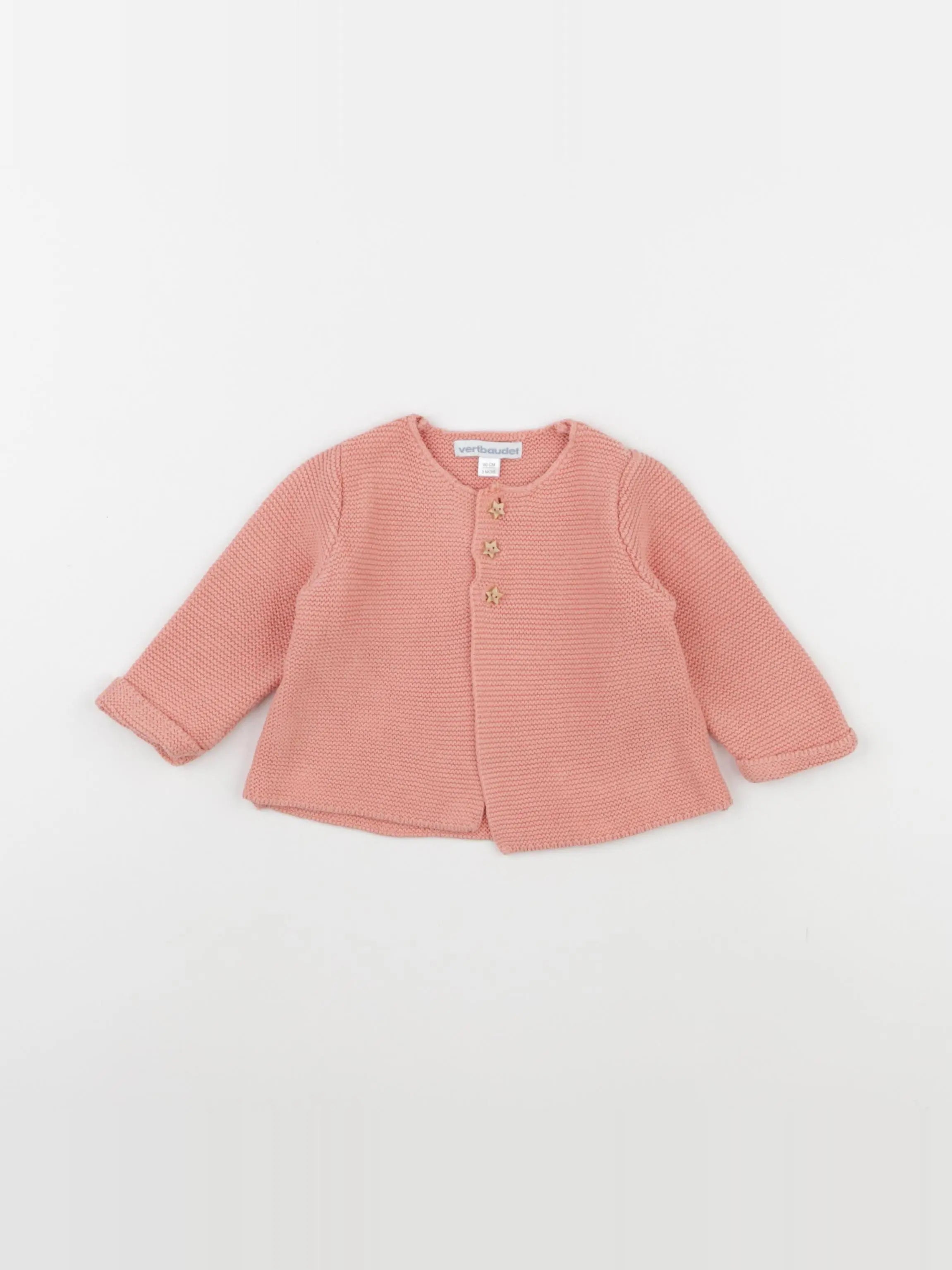 Vertbaudet - gilet rose - 3 mois