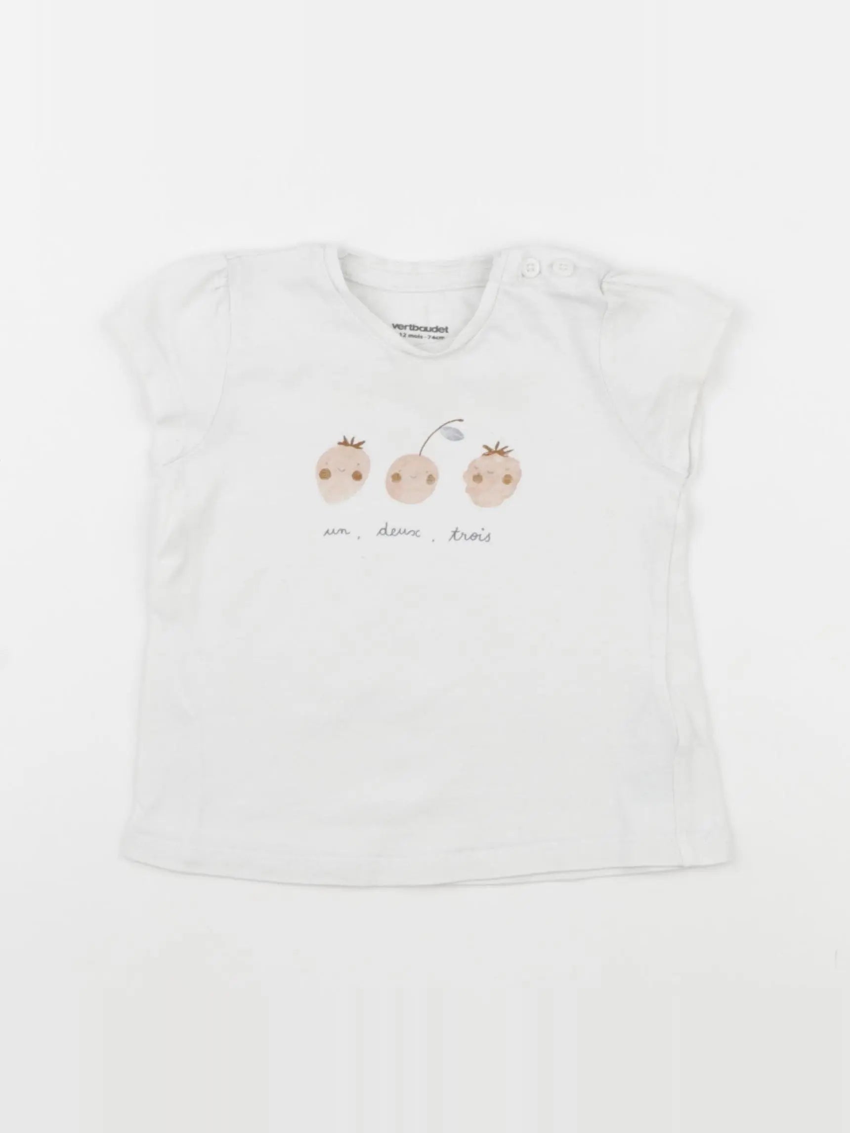 Vertbaudet - tee-shirt blanc - 12 mois
