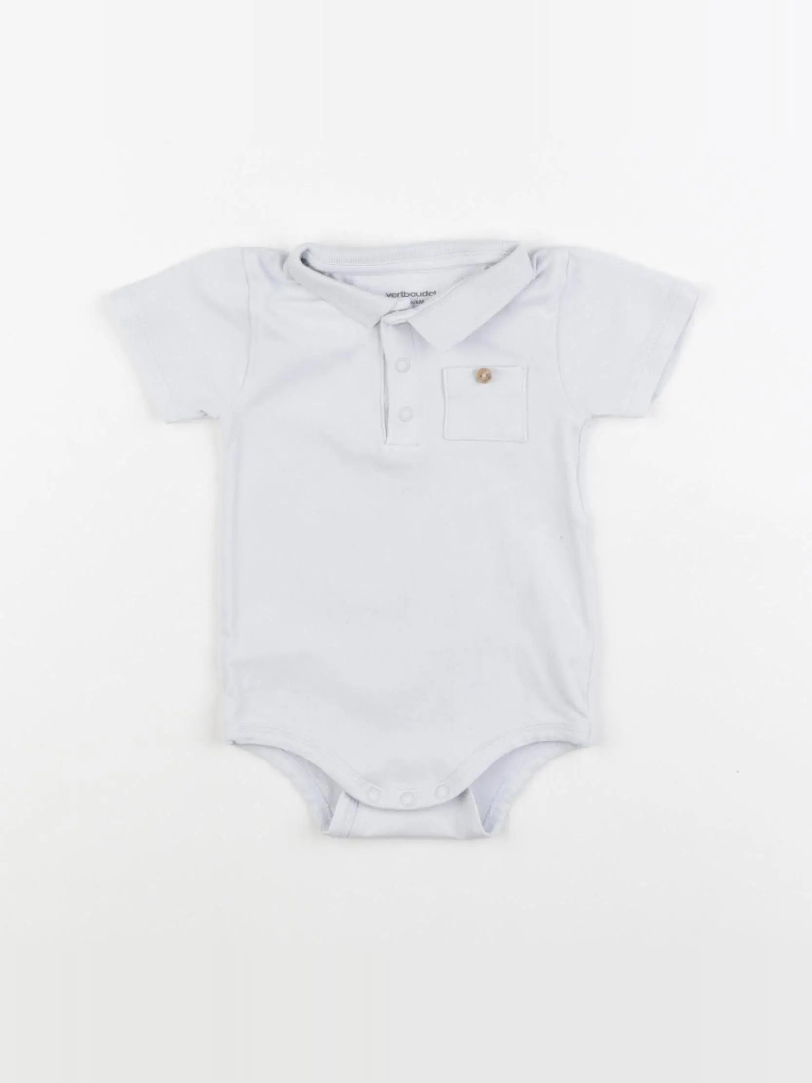 Vertbaudet - body à col bleu - 6 mois