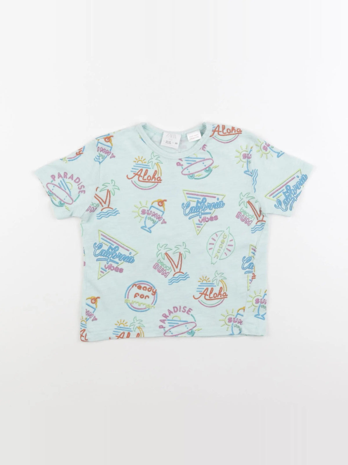 Zara - tee-shirt bleu - 9/12 mois