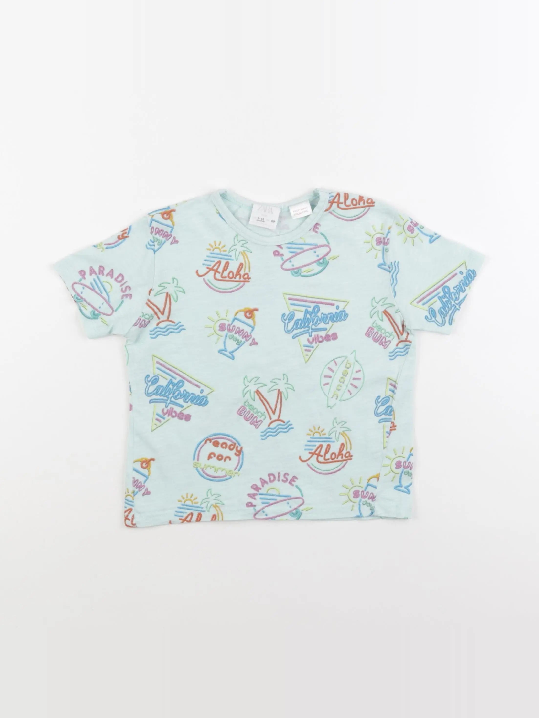 Zara - tee-shirt bleu - 9/12 mois