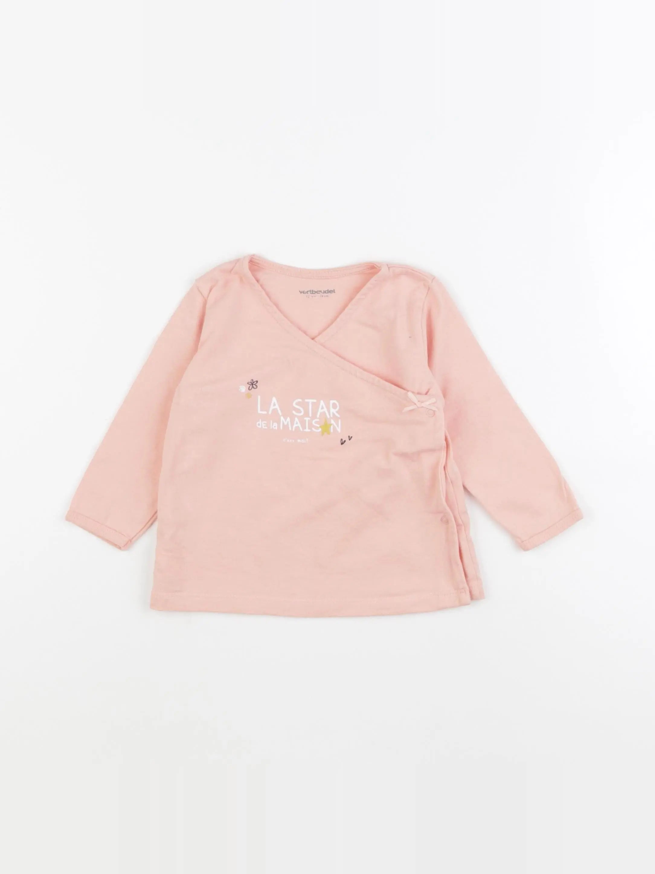 Vertbaudet - gilet rose - 12 mois