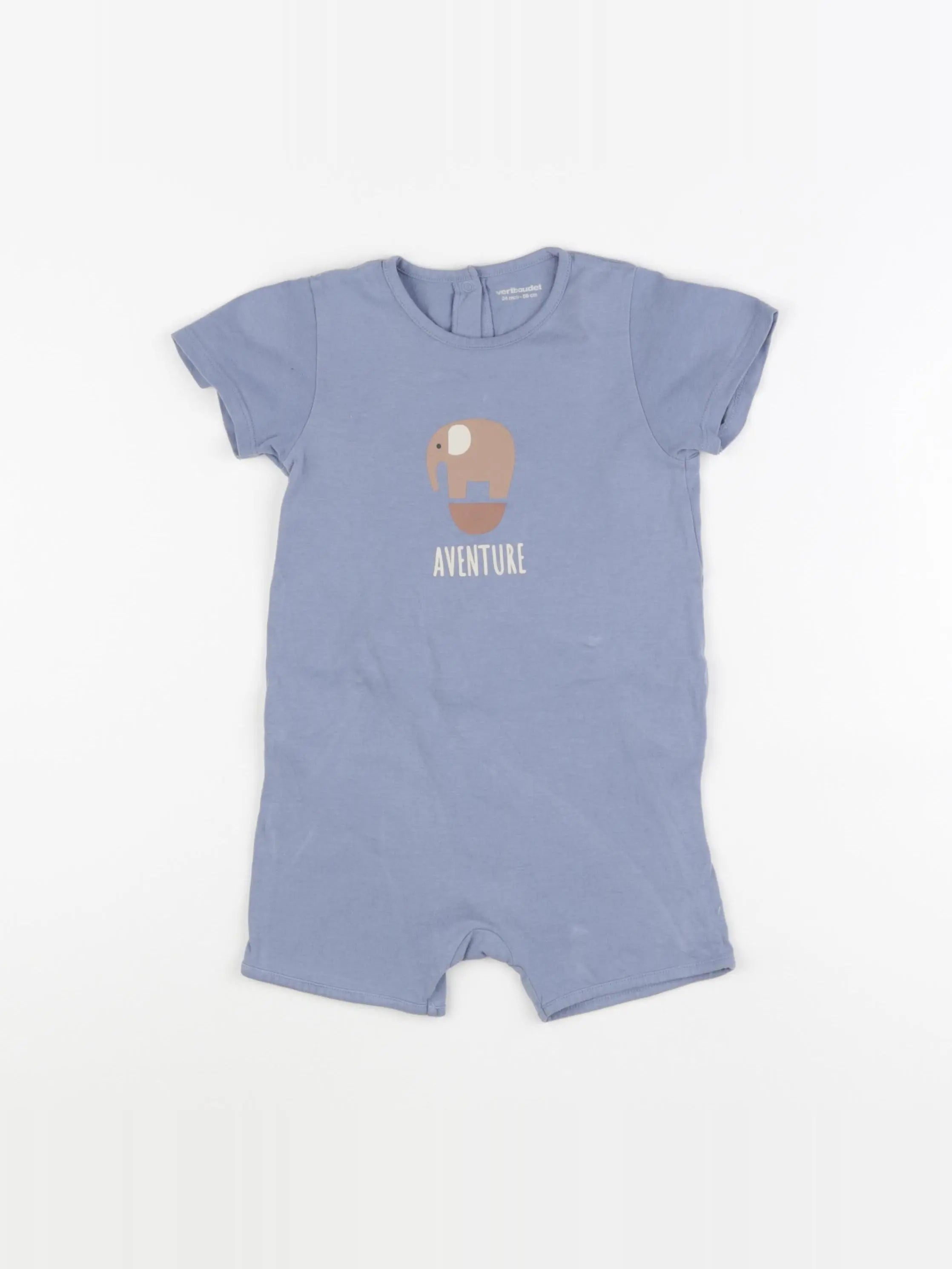 Vertbaudet - pyjama coton bleu - 24 mois