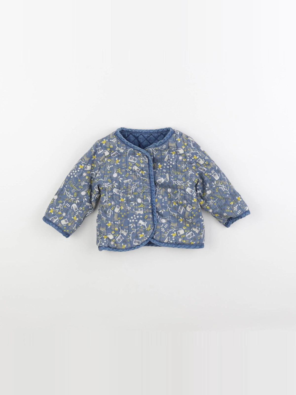 Vertbaudet - veste réversible bleu - 6 mois