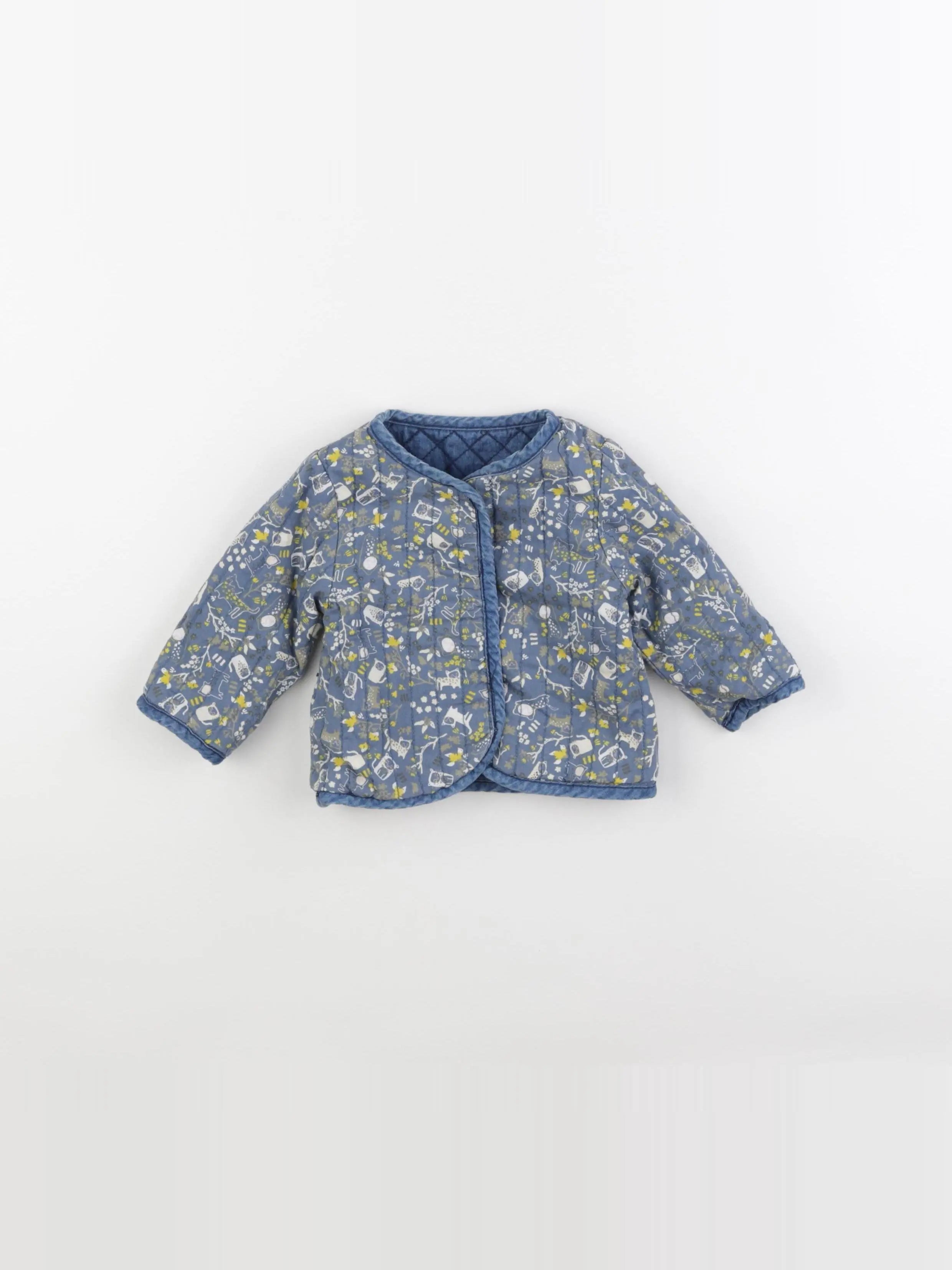 Vertbaudet - veste réversible bleu - 6 mois