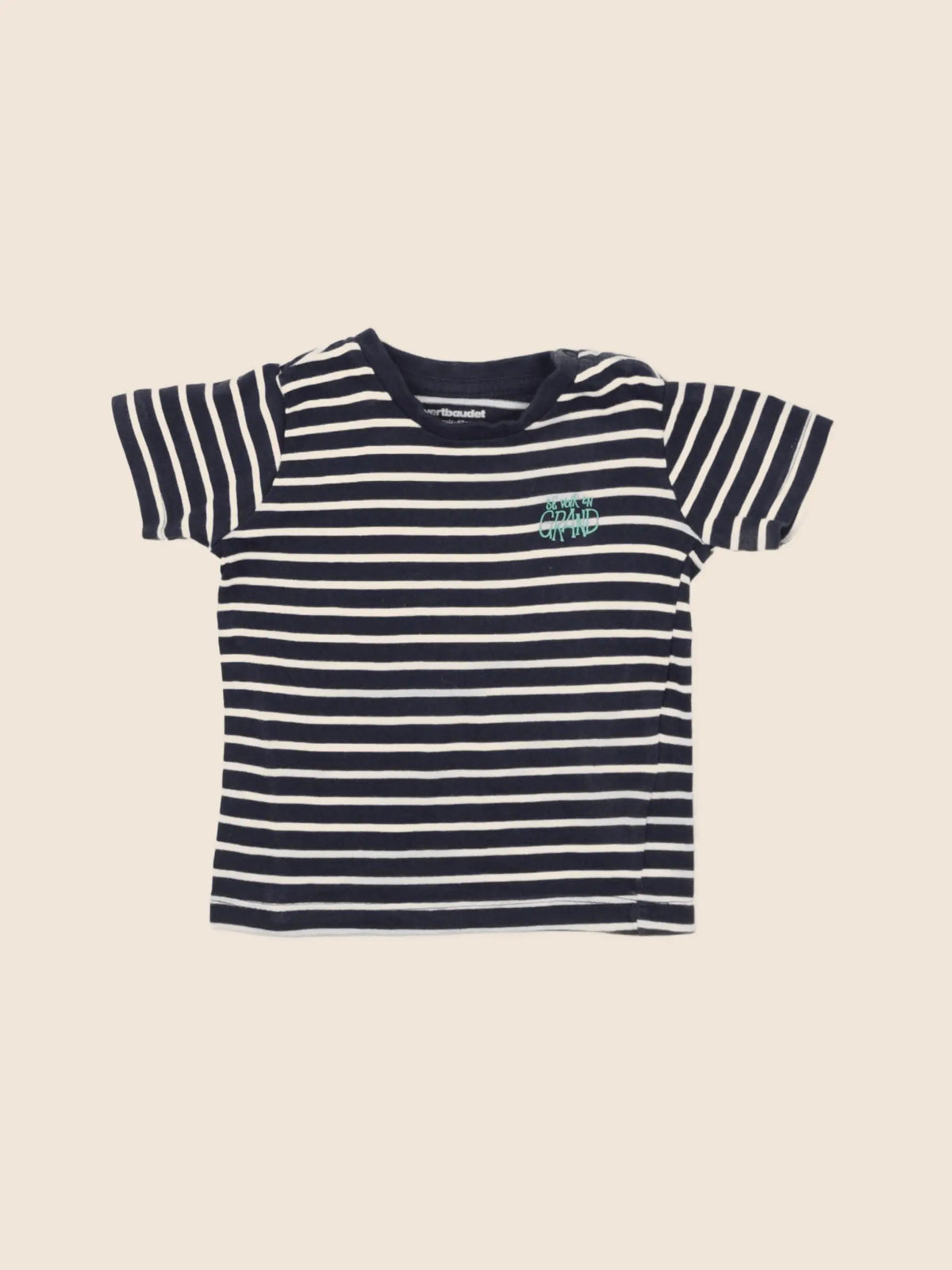 Vertbaudet - tee-shirt bleu - 6 mois