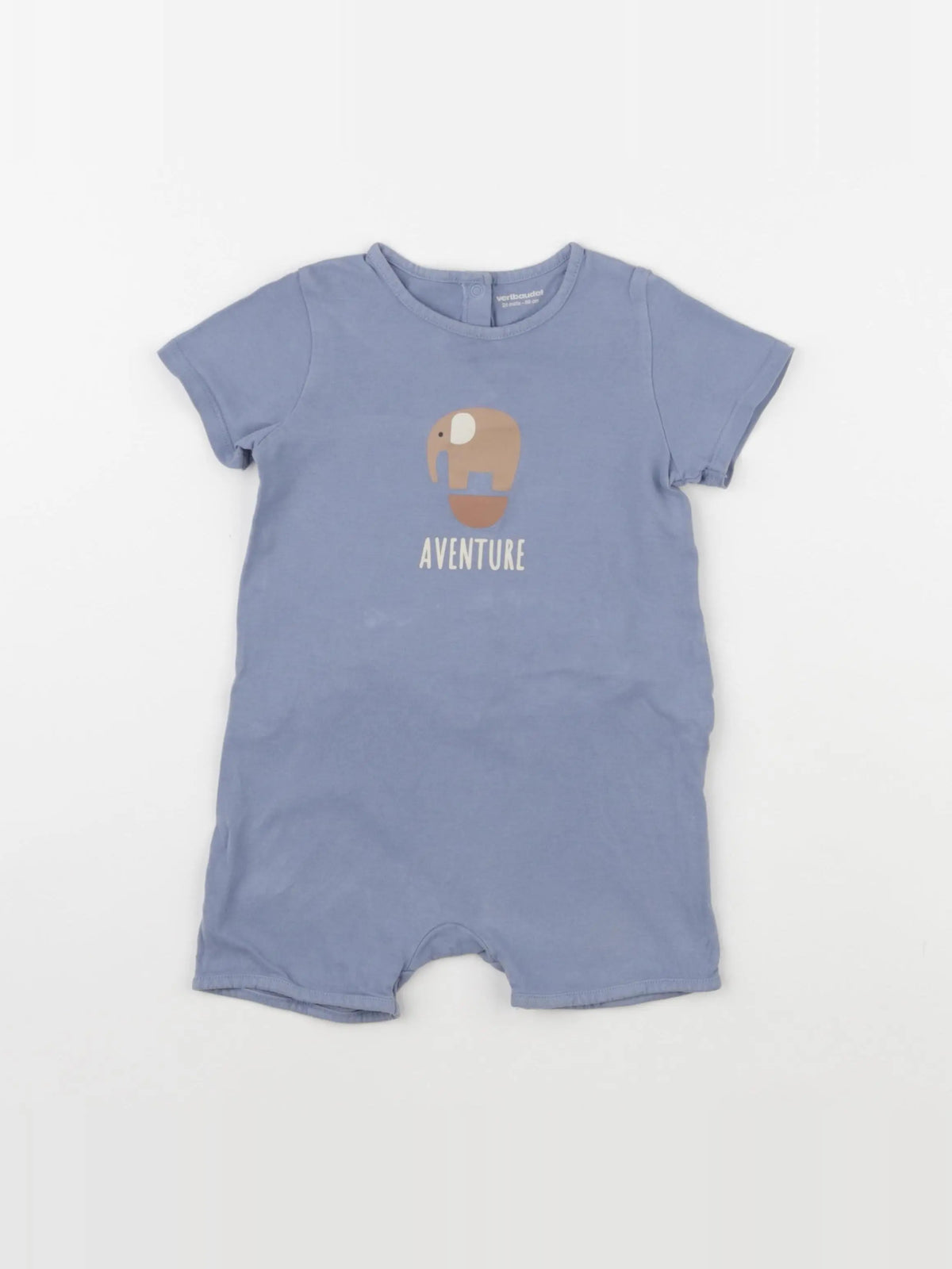 Vertbaudet - pyjama coton bleu - 24 mois