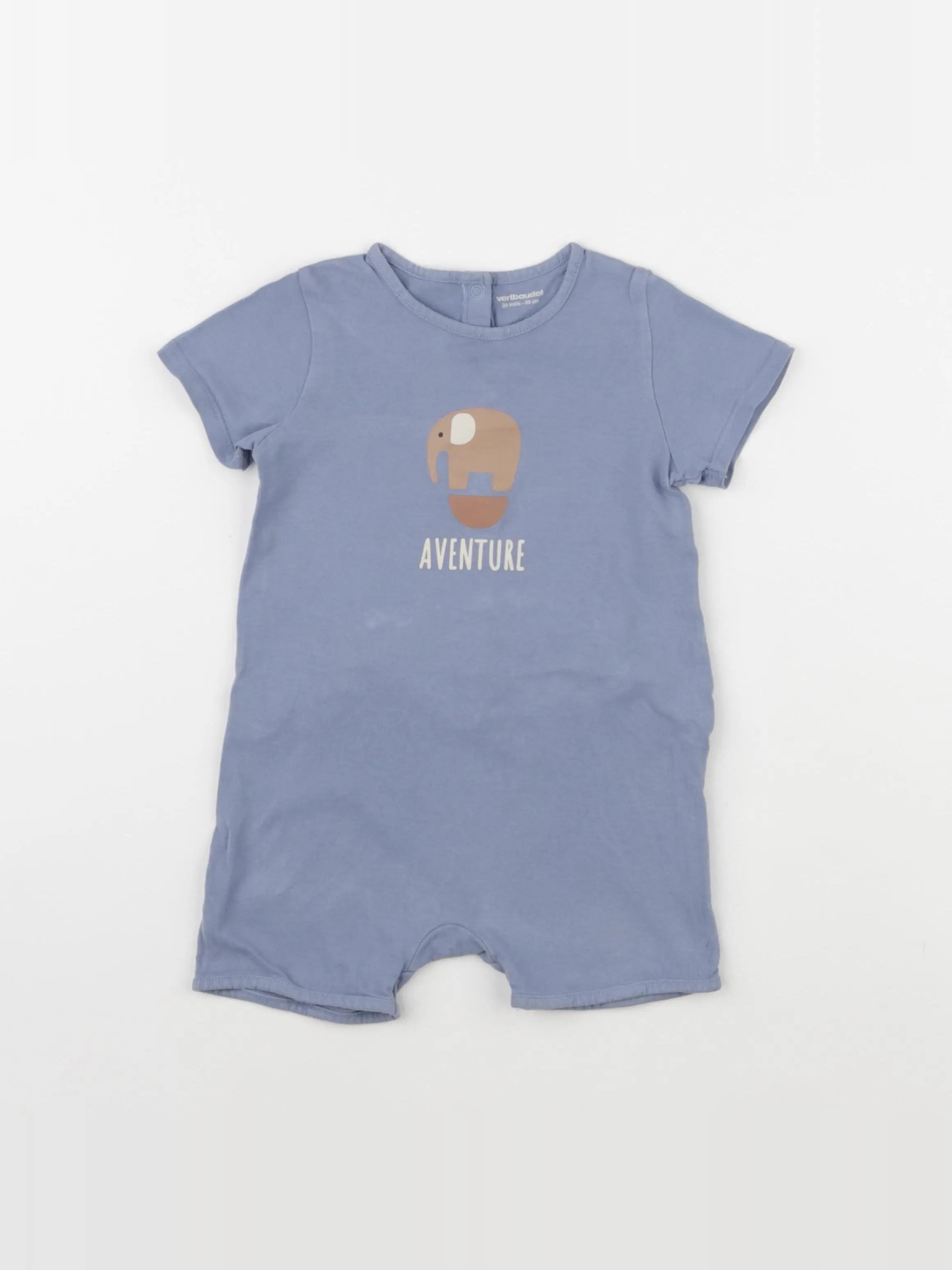 Vertbaudet - pyjama coton bleu - 24 mois