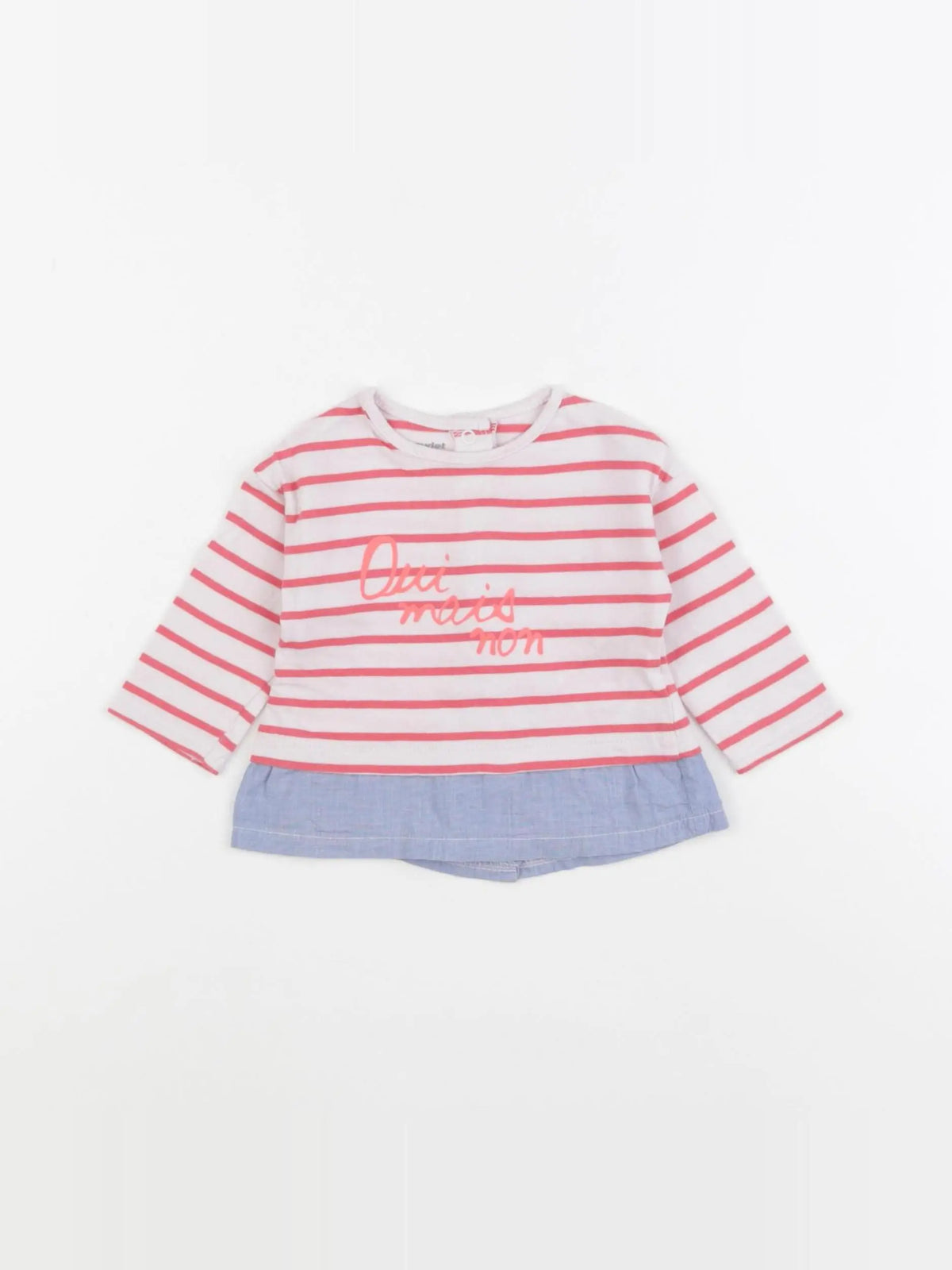 Vertbaudet - tee-shirt rose, bleu - 3 mois