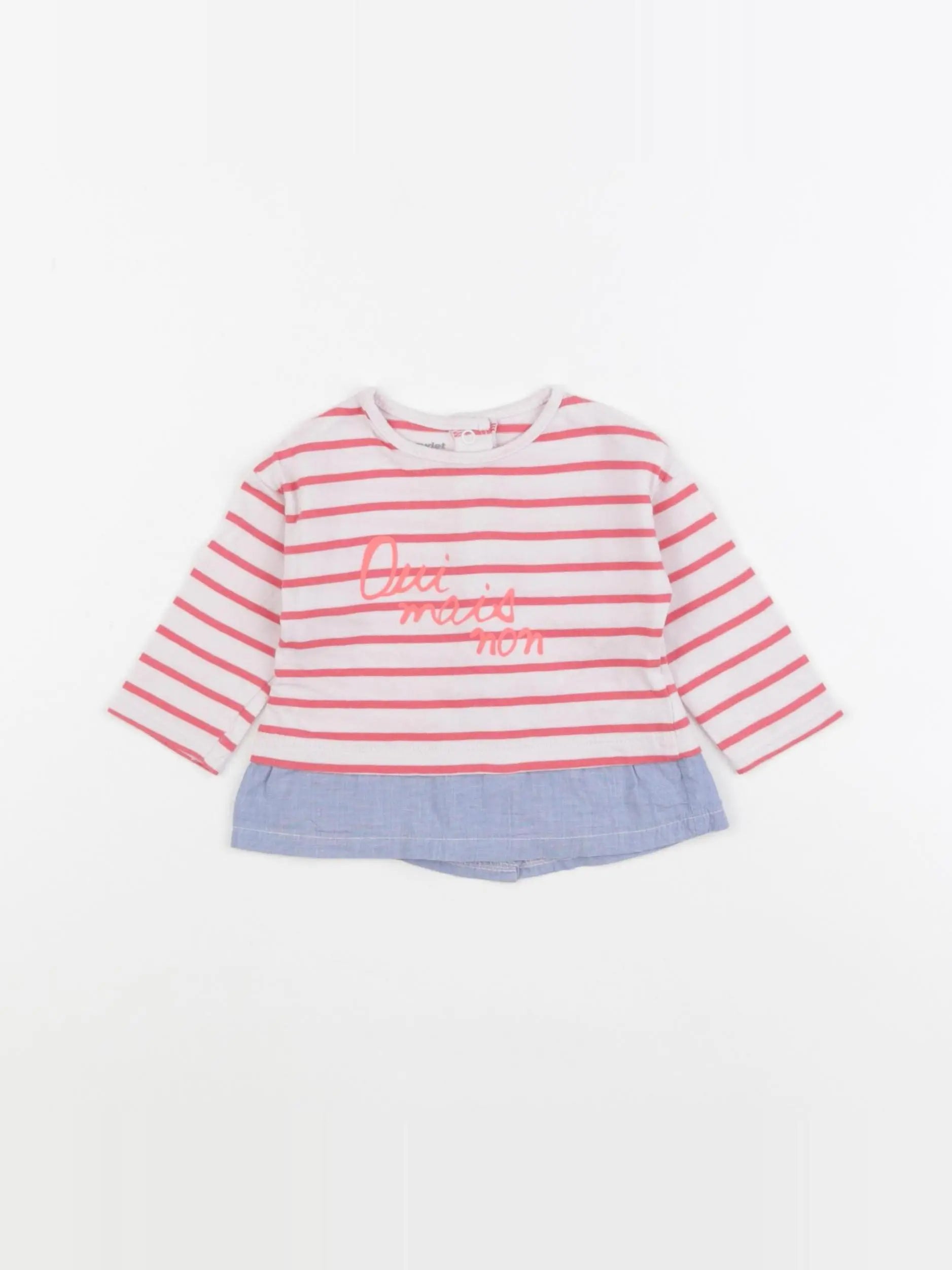 Vertbaudet - tee-shirt rose, bleu - 3 mois