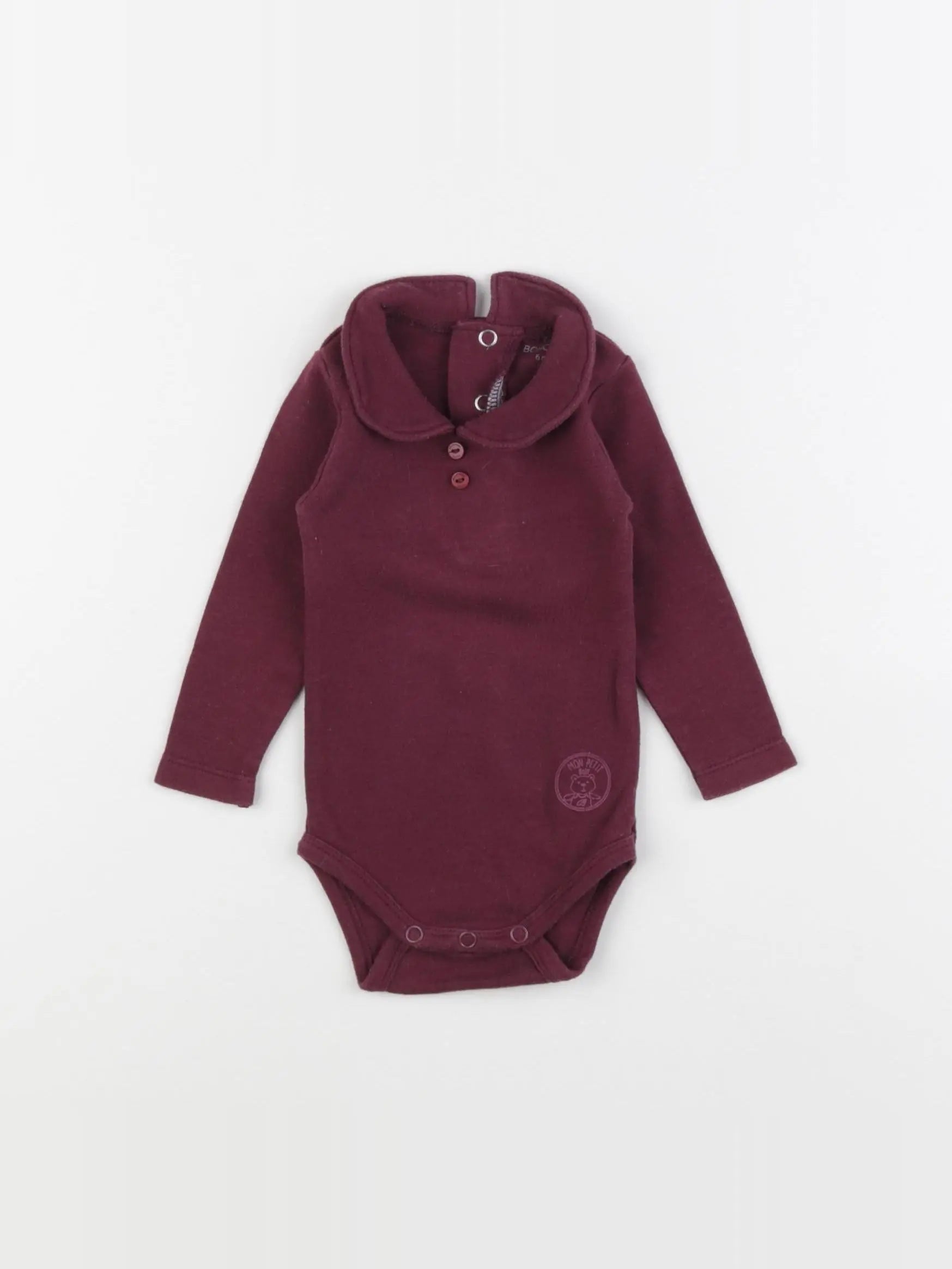 Bouchara - body à col rouge - 6 mois