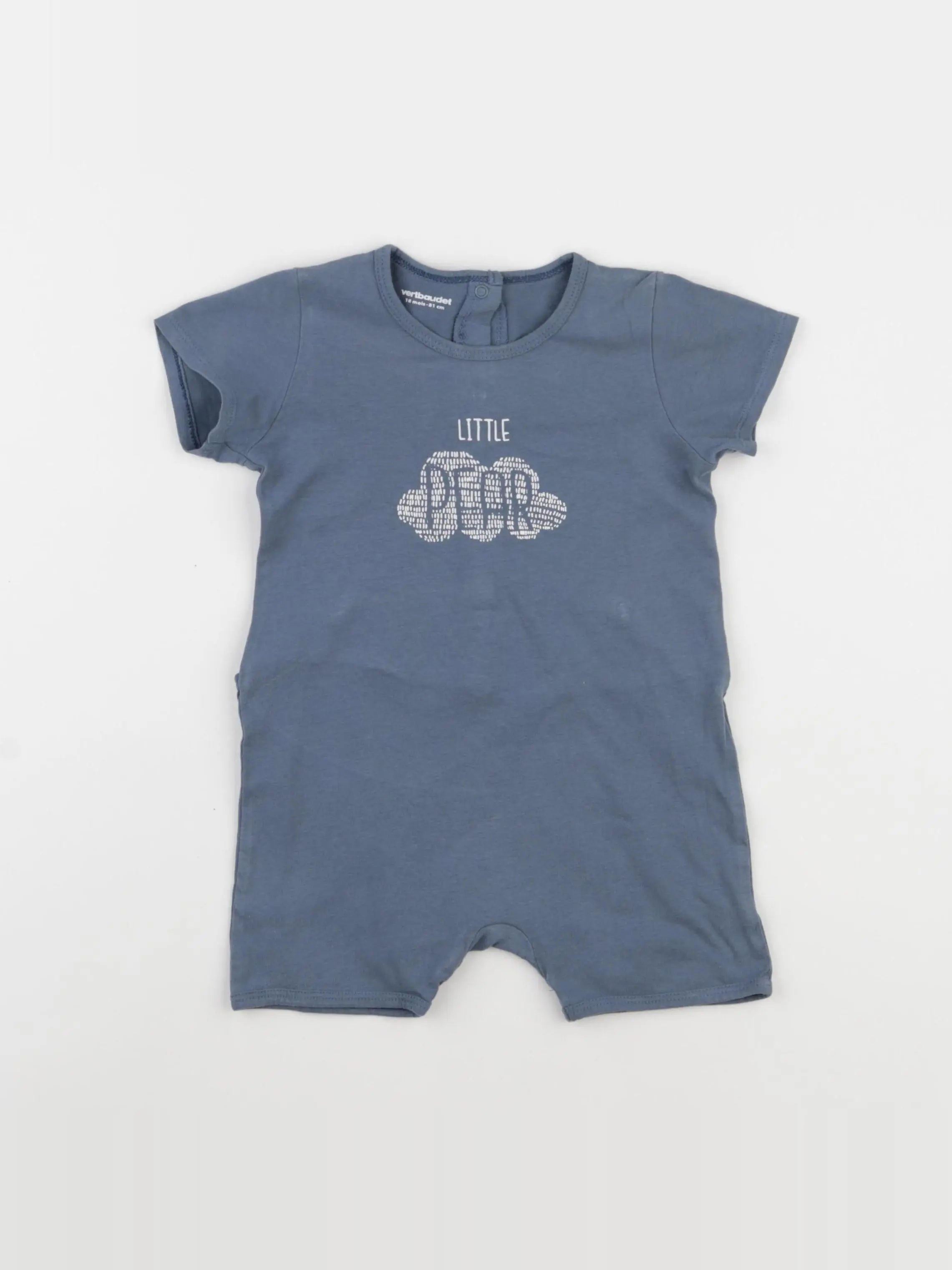 Vertbaudet - pyjama coton bleu - 18 mois