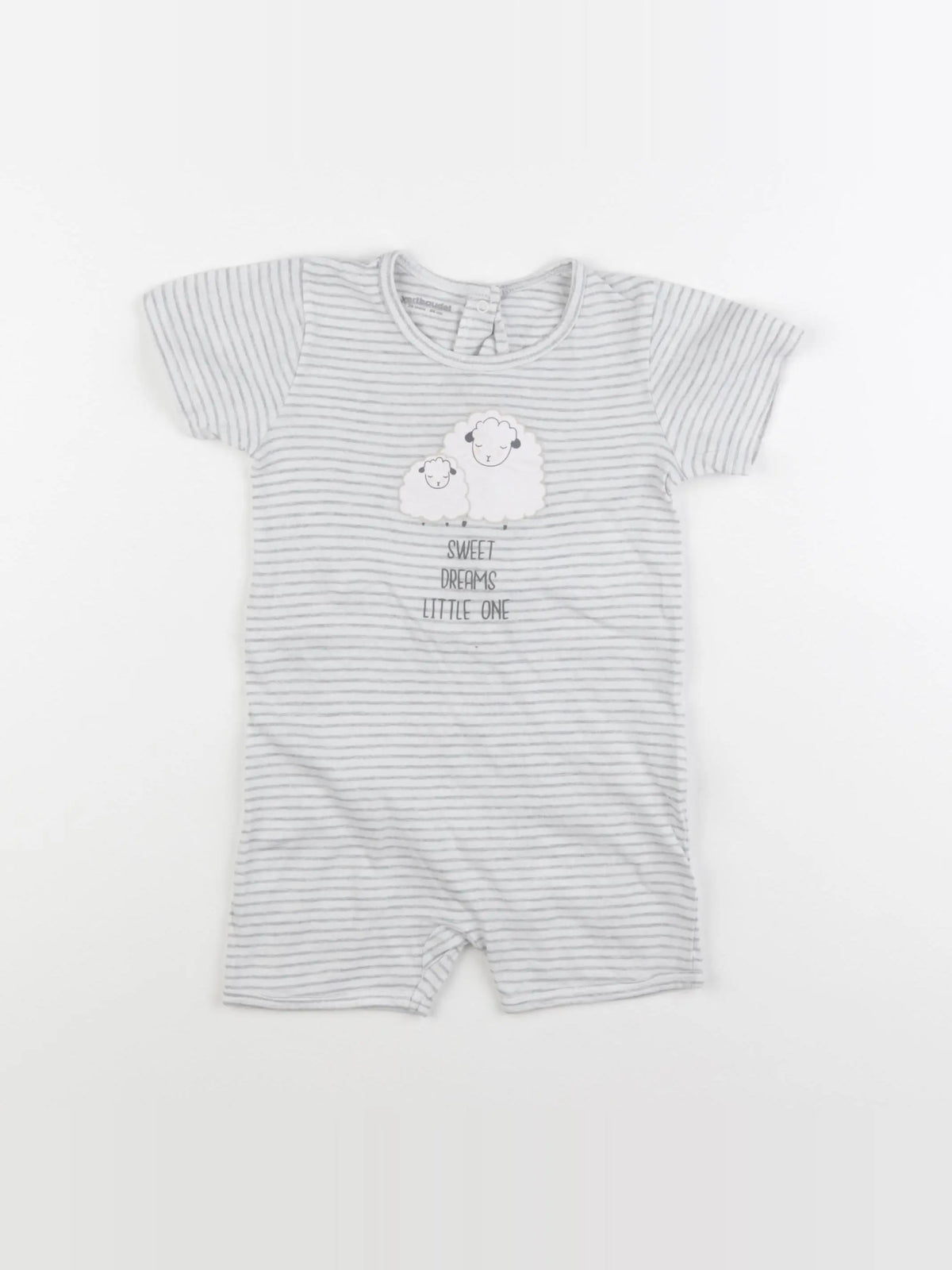 Vertbaudet - pyjama coton blanc, gris - 24 mois