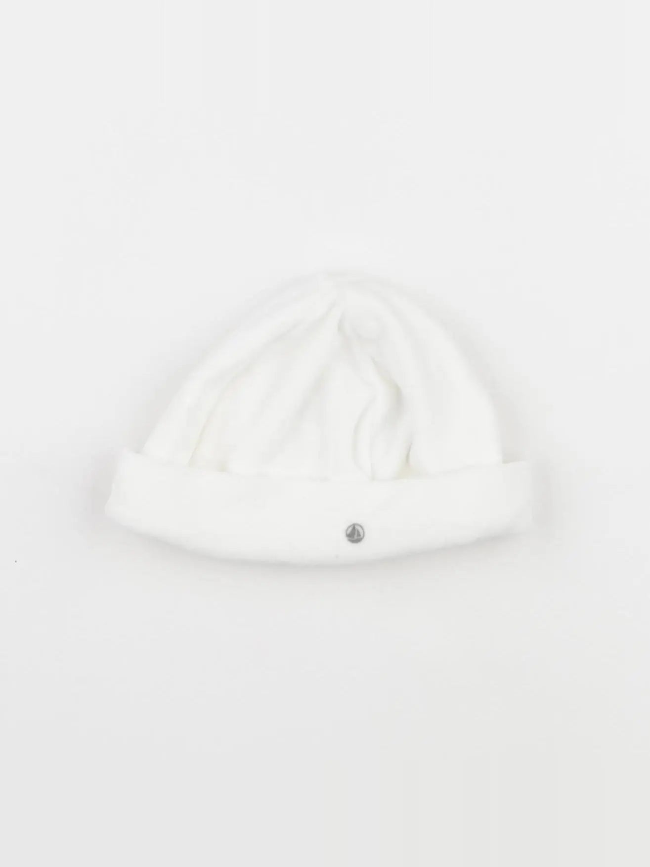 Petit Bateau - bonnet blanc (état neuf) - 12 mois