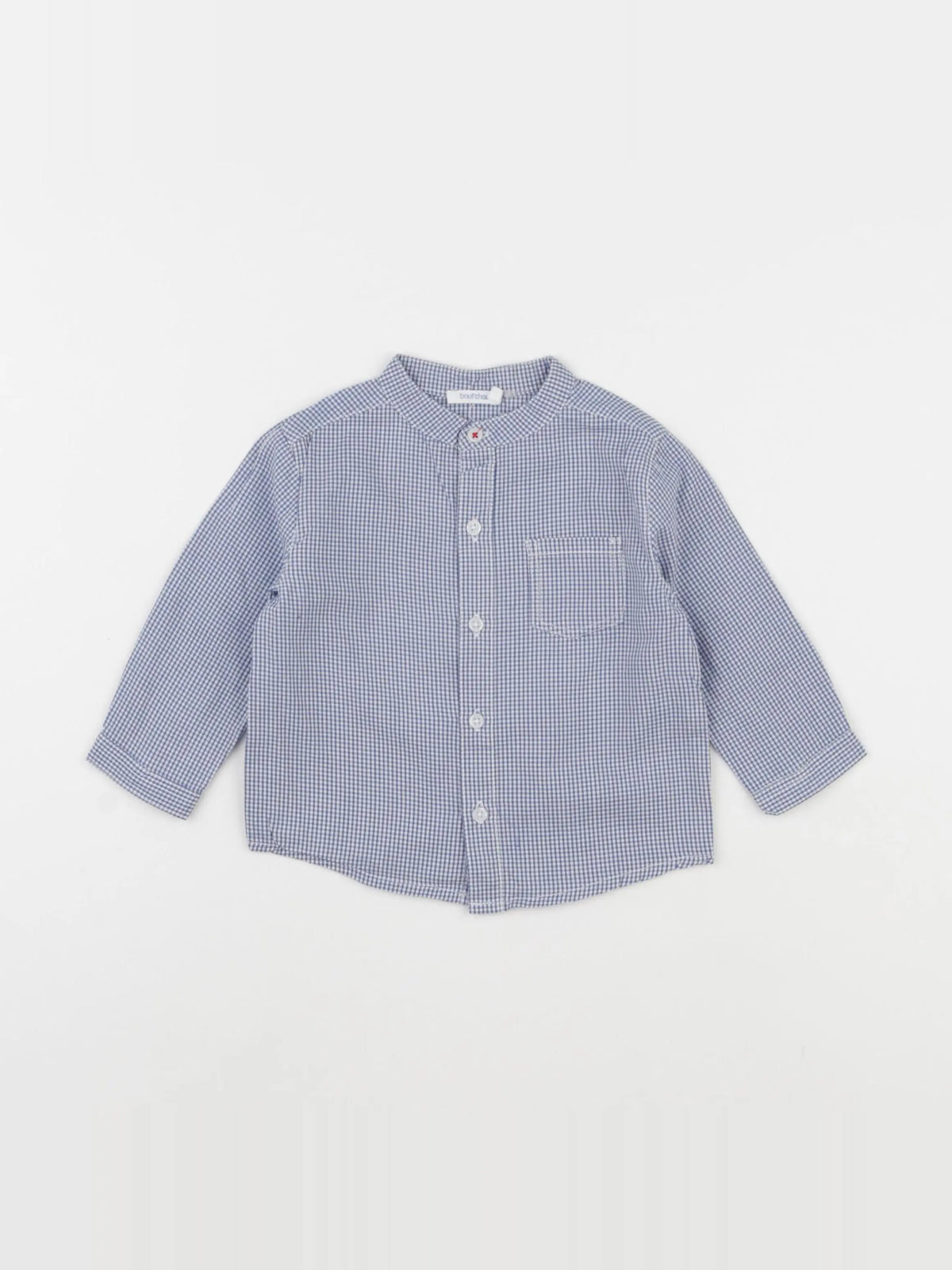 Boutchou - chemise blanc, bleu - 6 mois