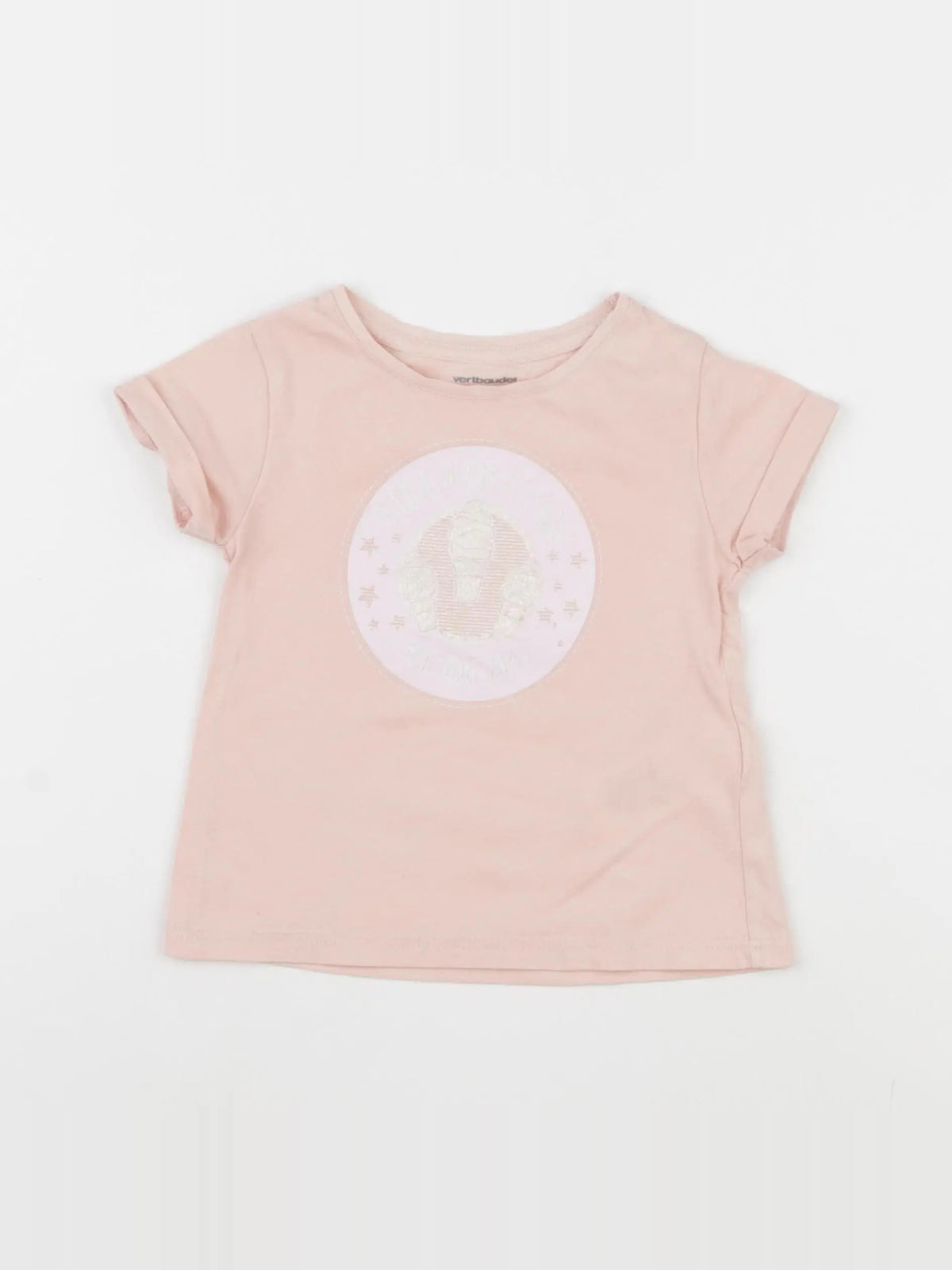 Vertbaudet - tee-shirt rose - 2 ans