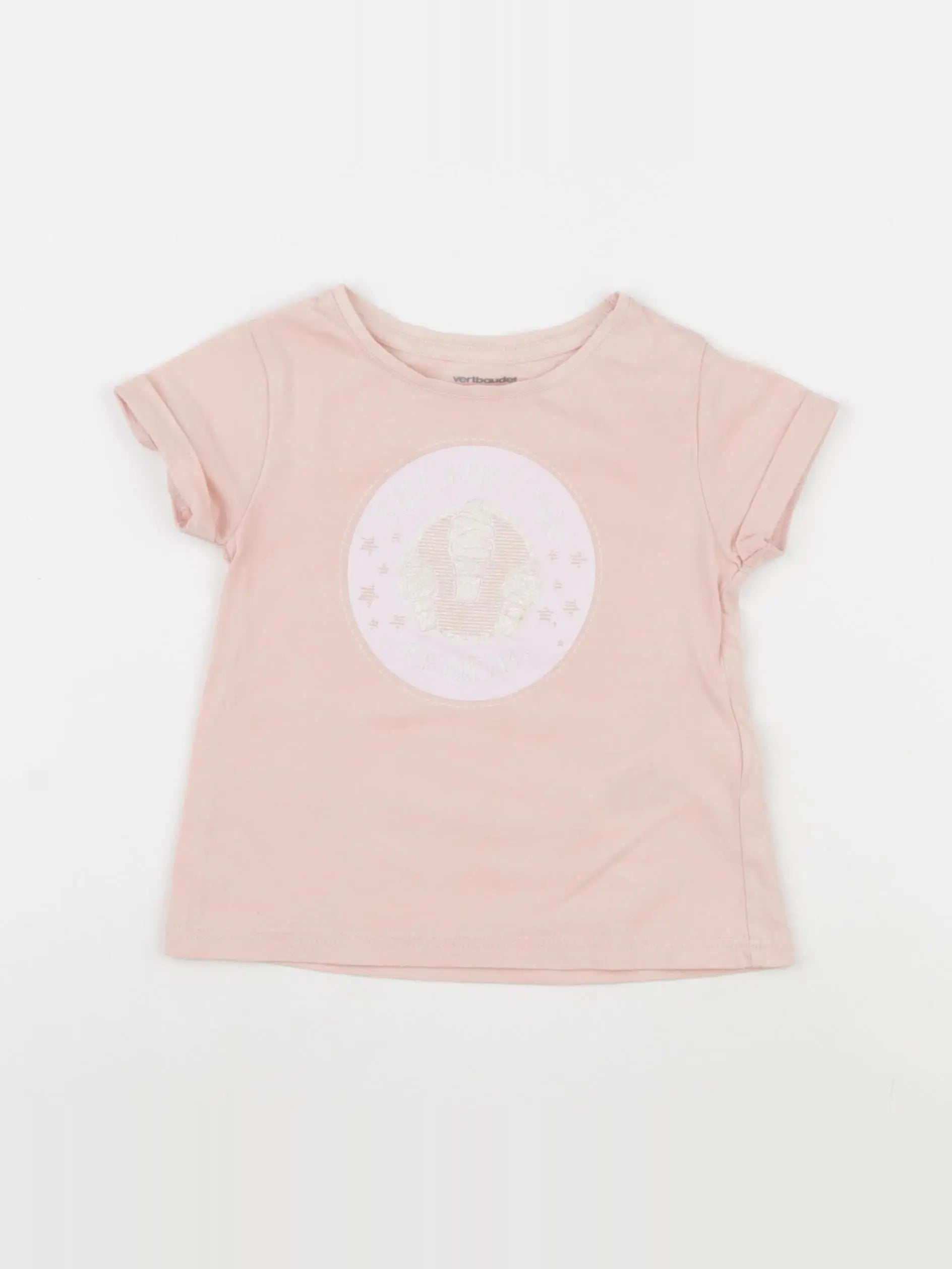 Vertbaudet - tee-shirt rose - 2 ans