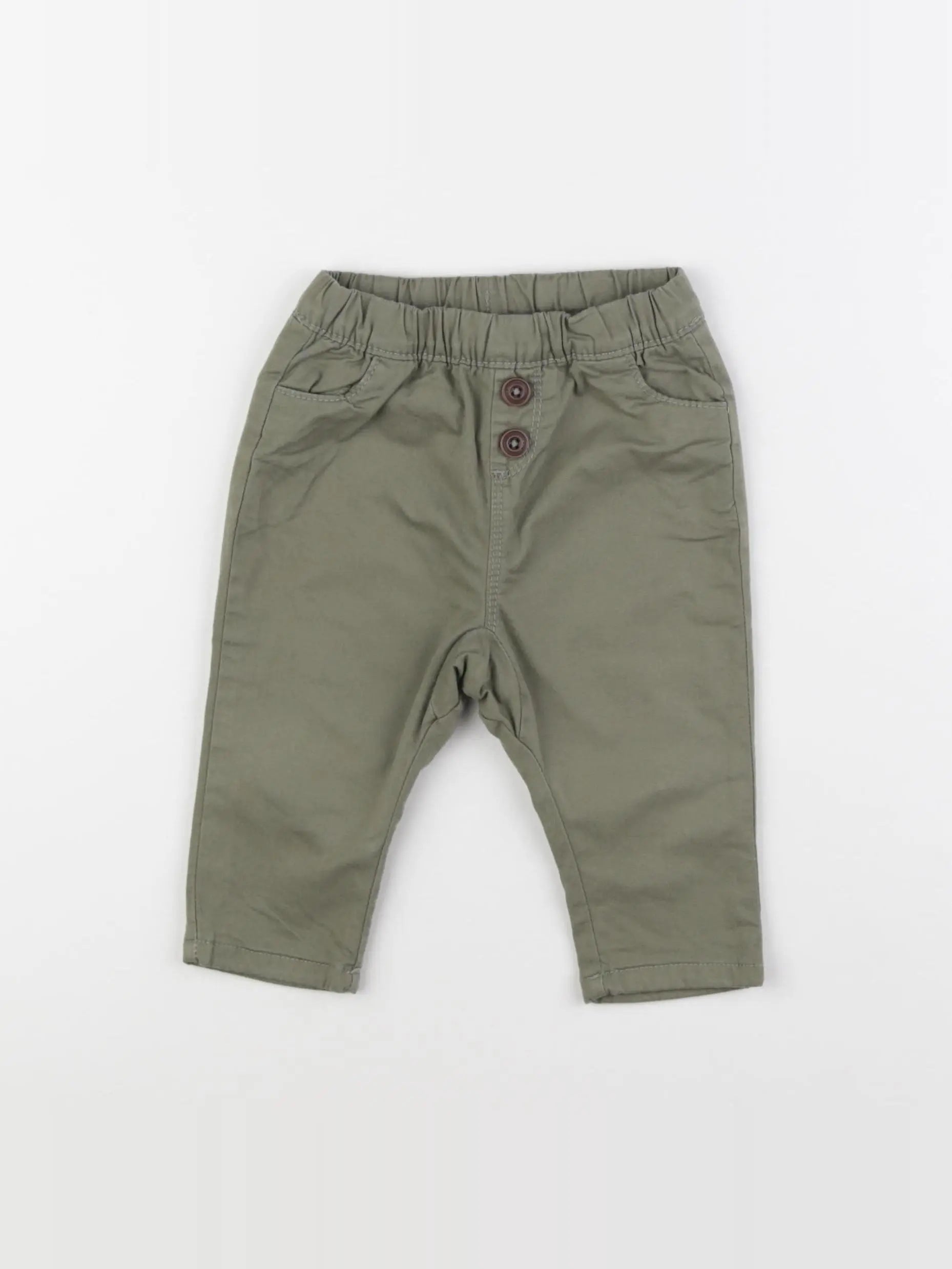 Tape à l'oeil - pantalon doublé vert - 6 mois